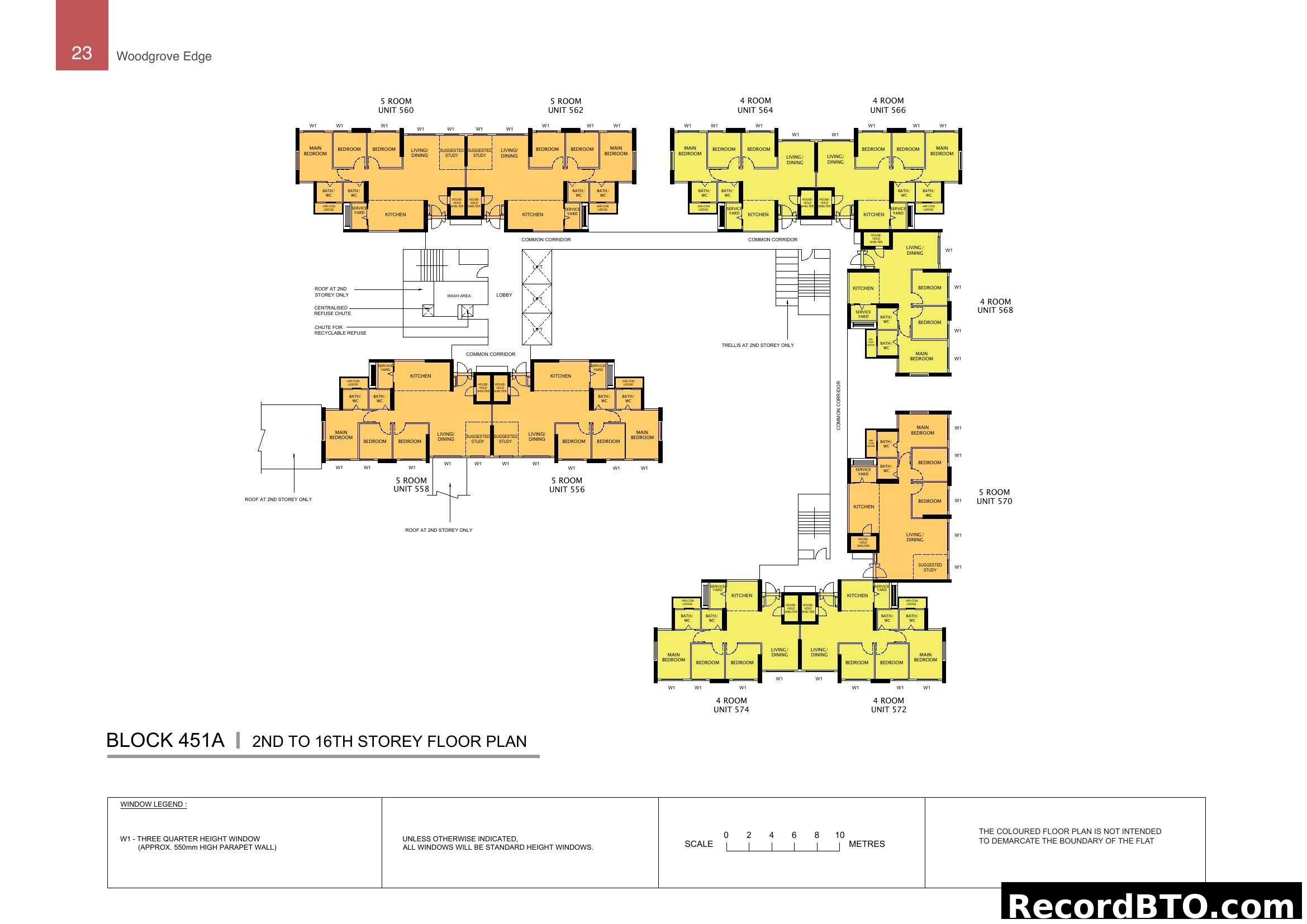 Block 451A 2nd to 16th Storey Floor Plan