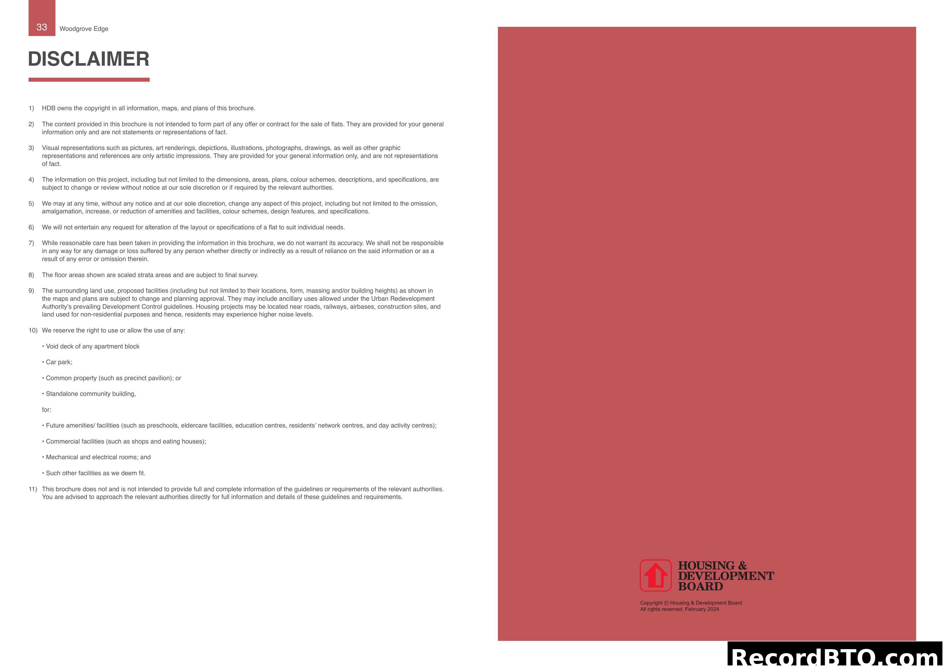 HDB Woodgrove Edge Brochure Disclaimer