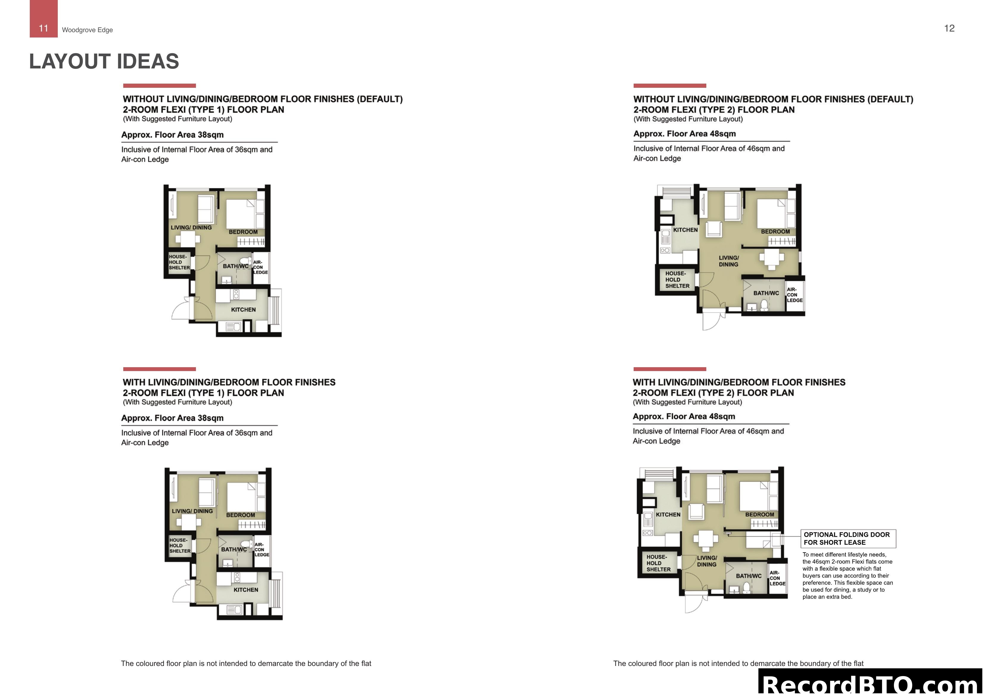 Woodgrove Edge 2-Room Flexi Floor Plan Layout Ideas