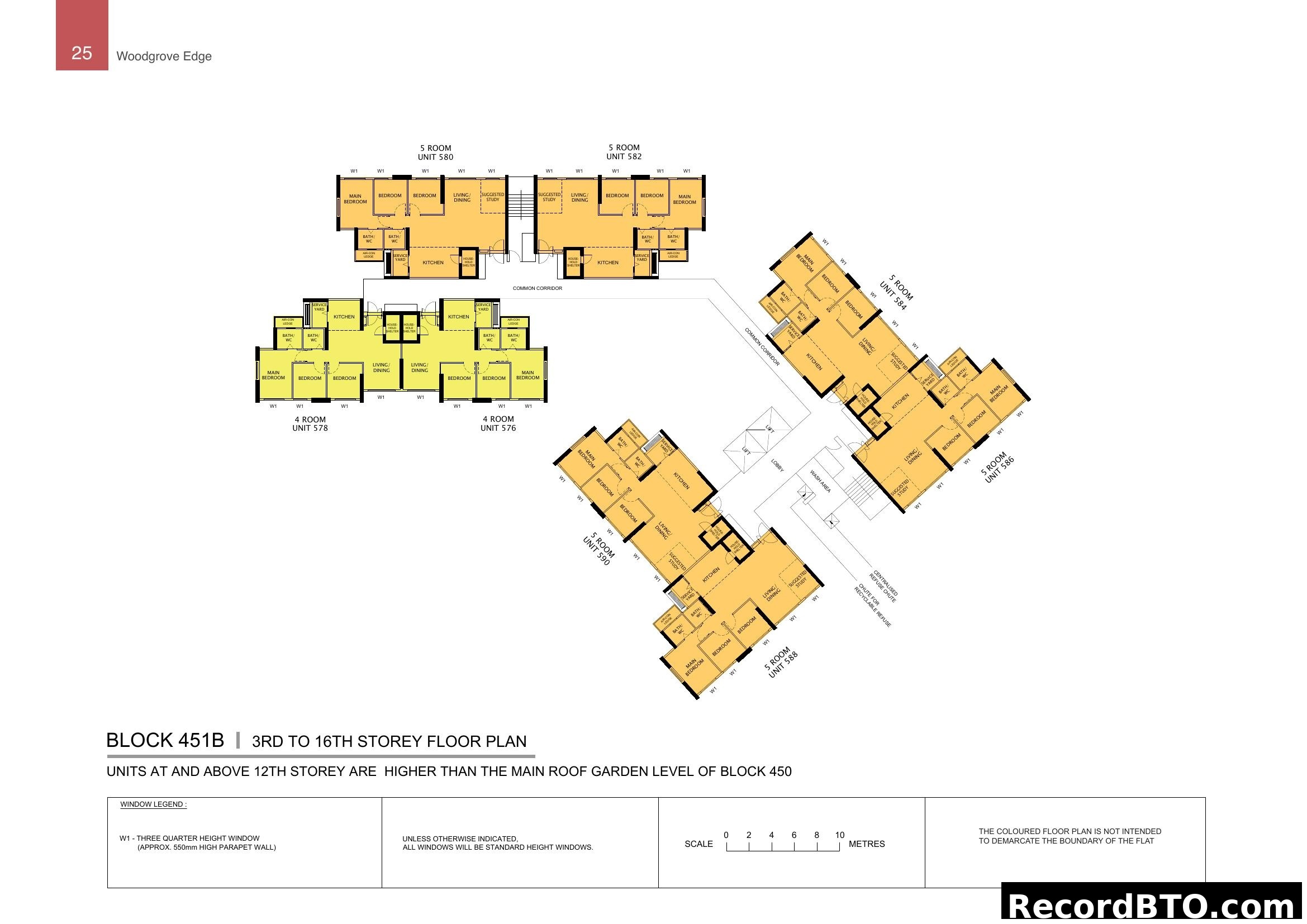 Woodgrove Edge Block 451B Floor Plan (3rd-16th Storey)