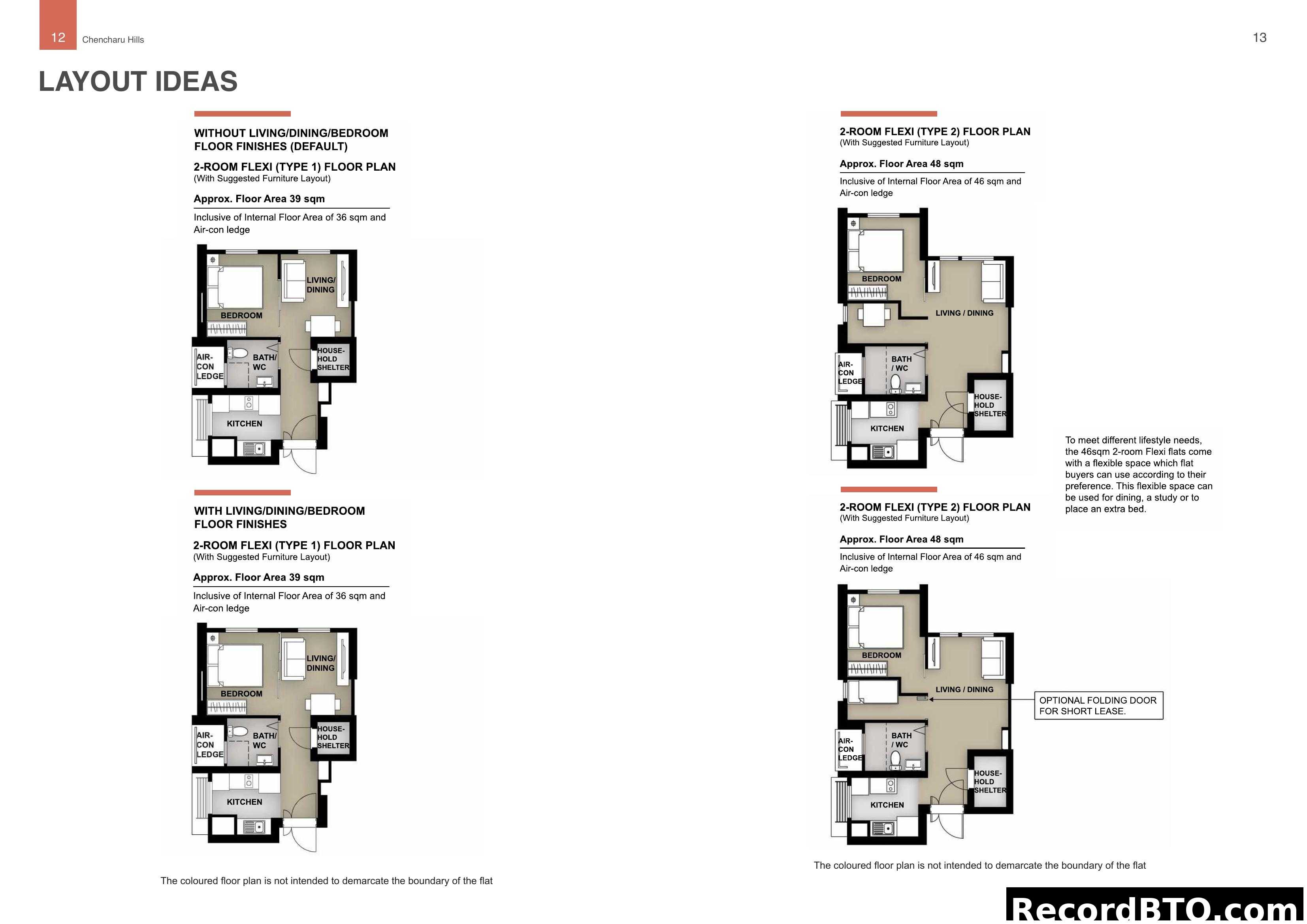 Layout Ideas for 2-Room Flexi Flats