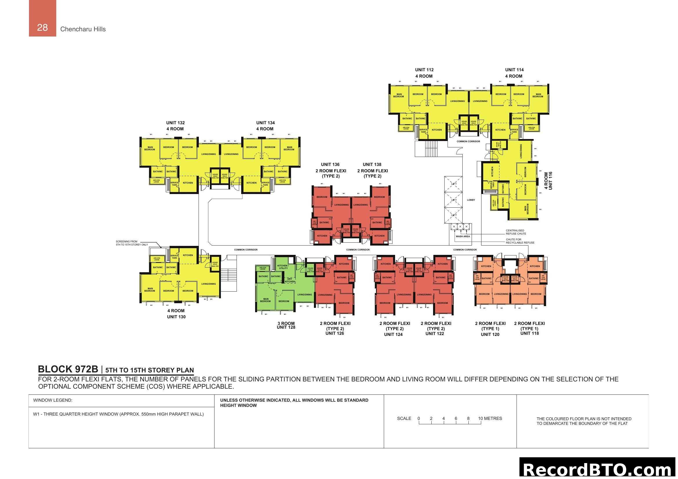 Block 972B 5th to 15th Storey Floor Plan