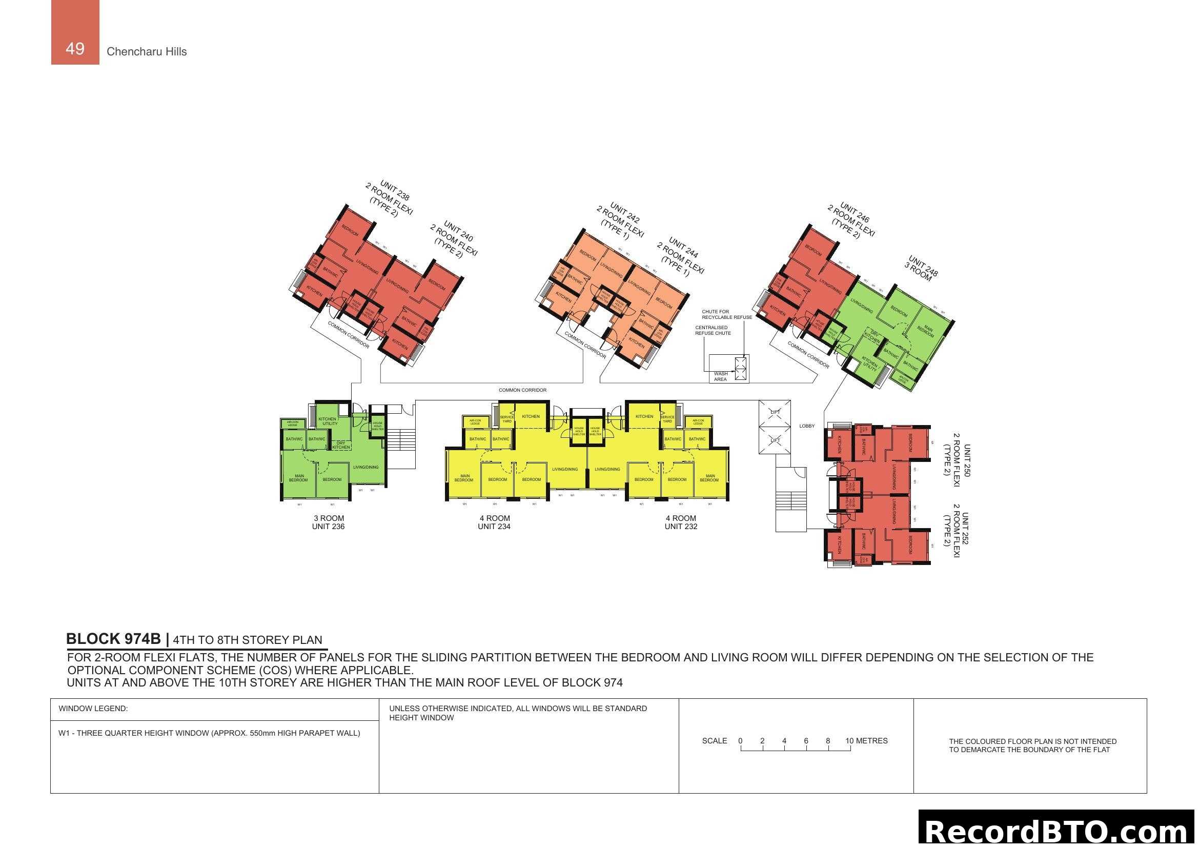 Block 974B Floor Plan (4th-8th Storey)