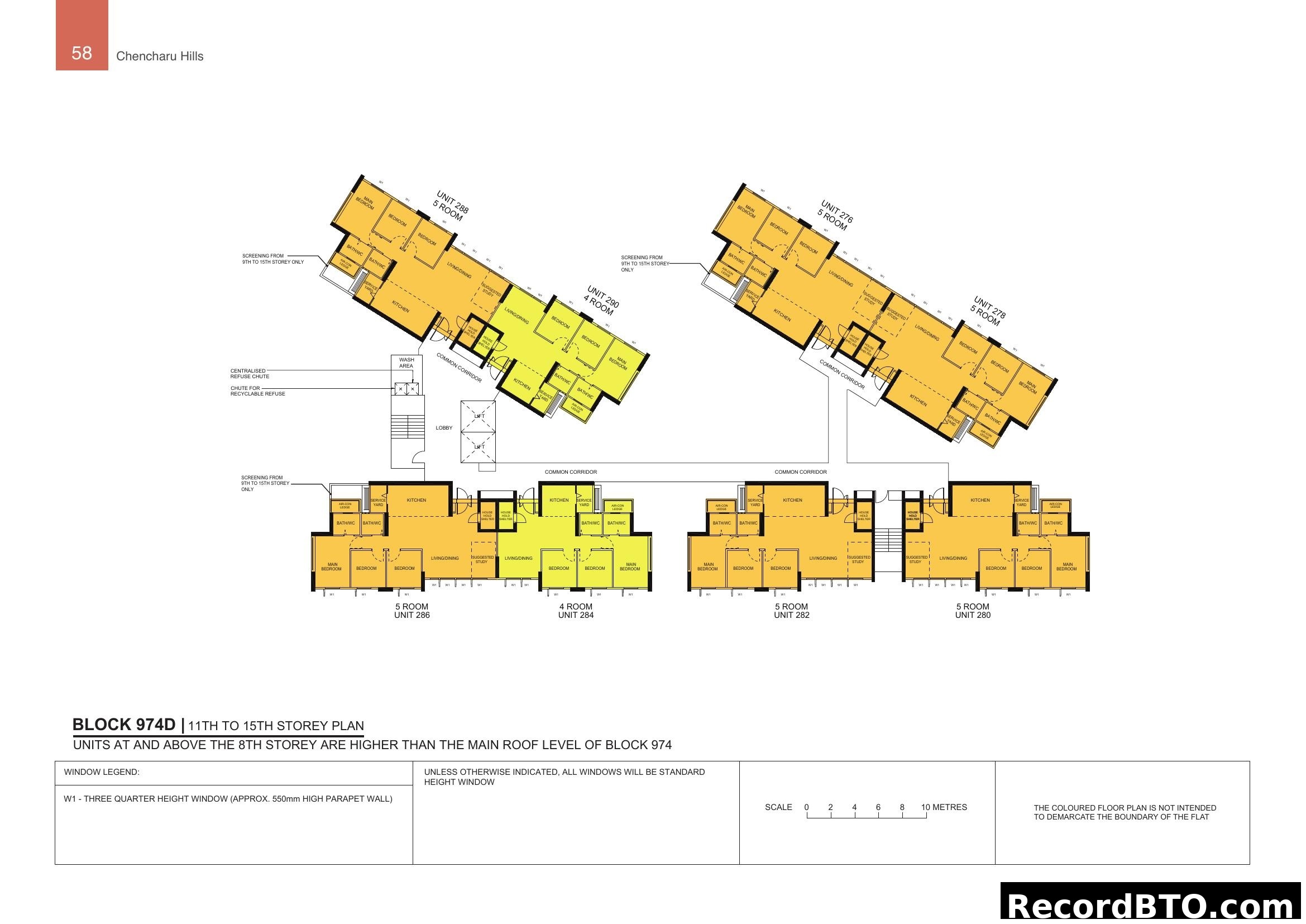 Block 974D Floor Plan (11th to 15th Storey)
