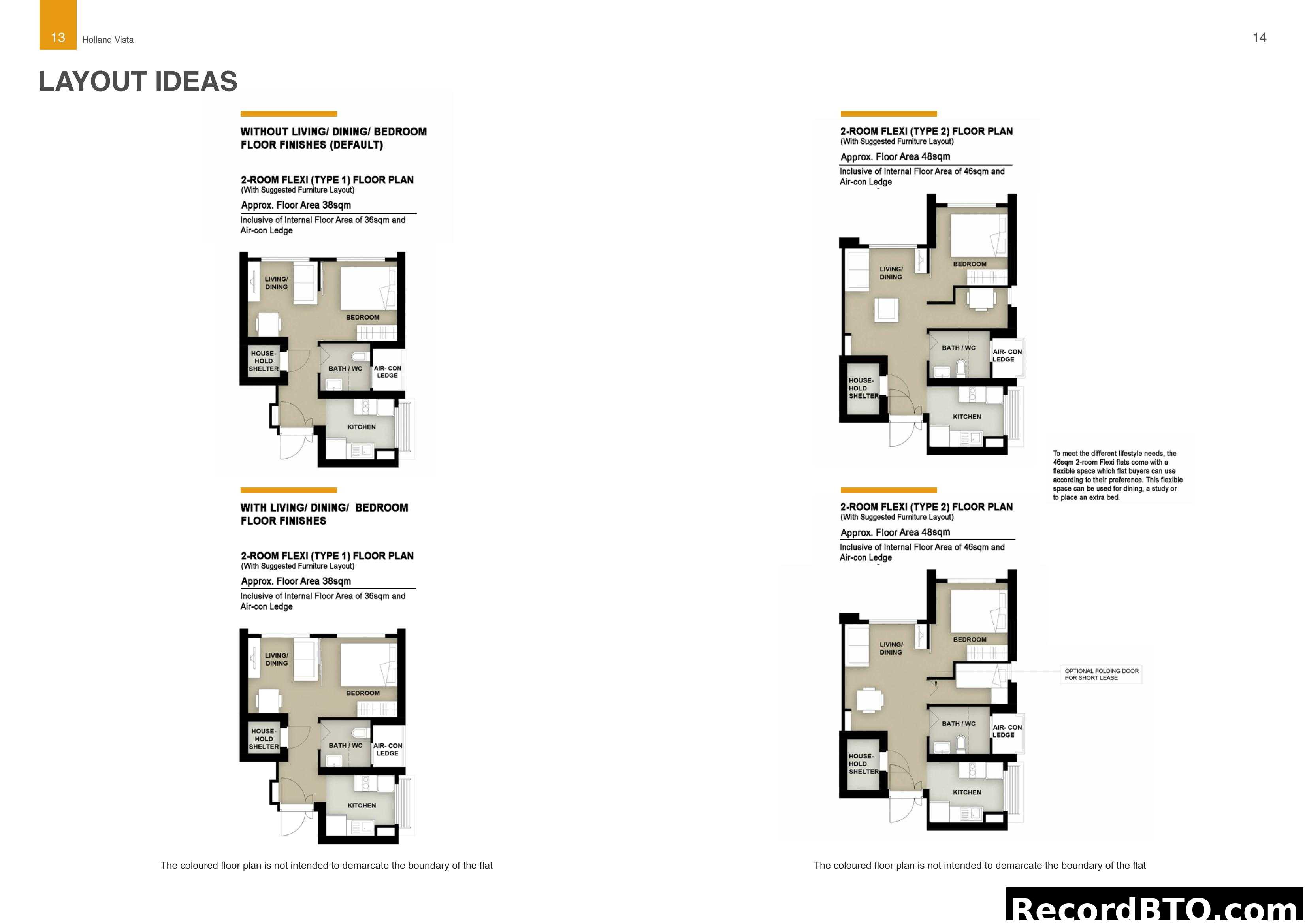 HDB Holland Vista 2-Room Flexi Floor Plans
