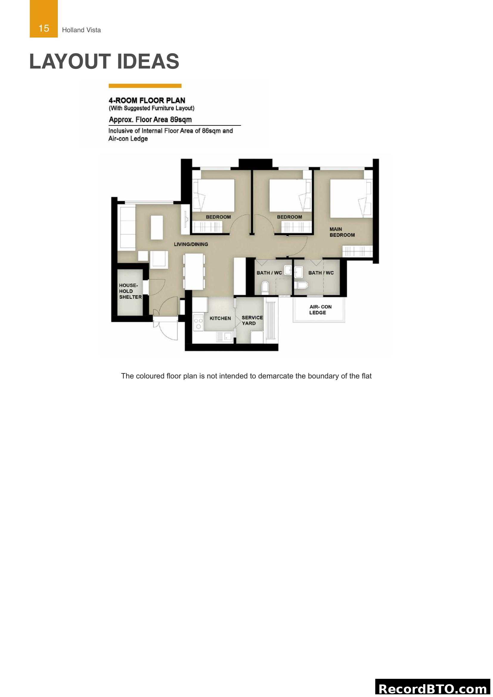 Holland Vista 4-Room Floor Plan Layout Ideas