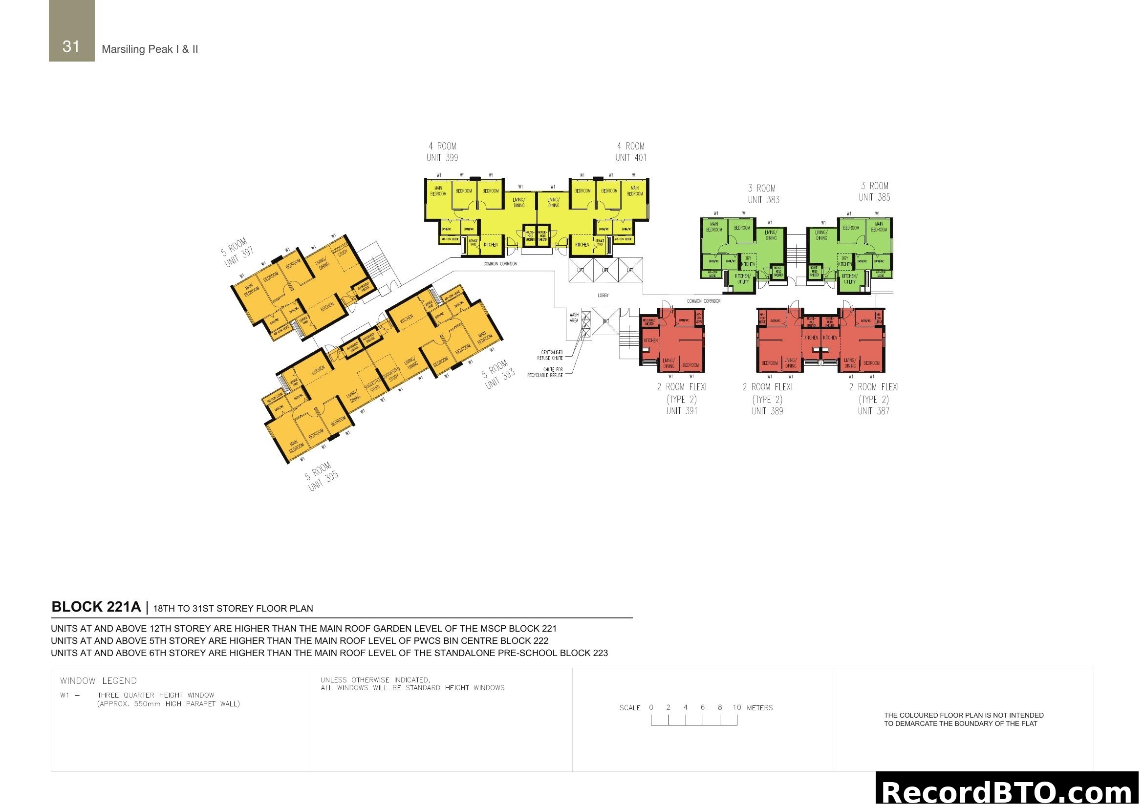 Marsiling Peak I & II Block 221A 18-31 Storey Floor Plan