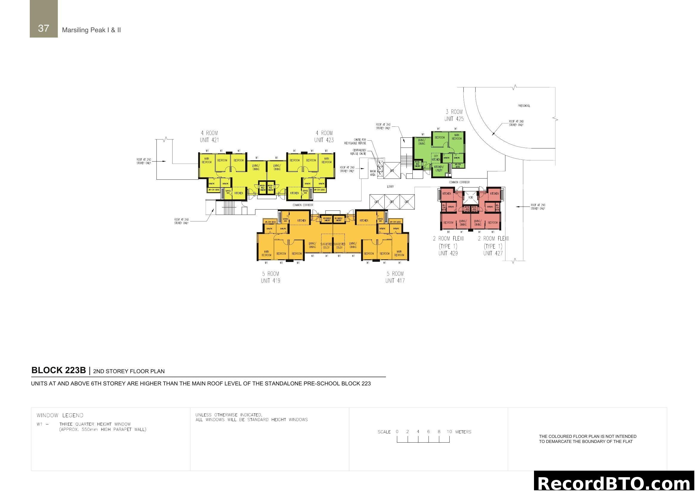 Marsiling Peak I & II - Block 223B, 2nd Storey Floor Plan