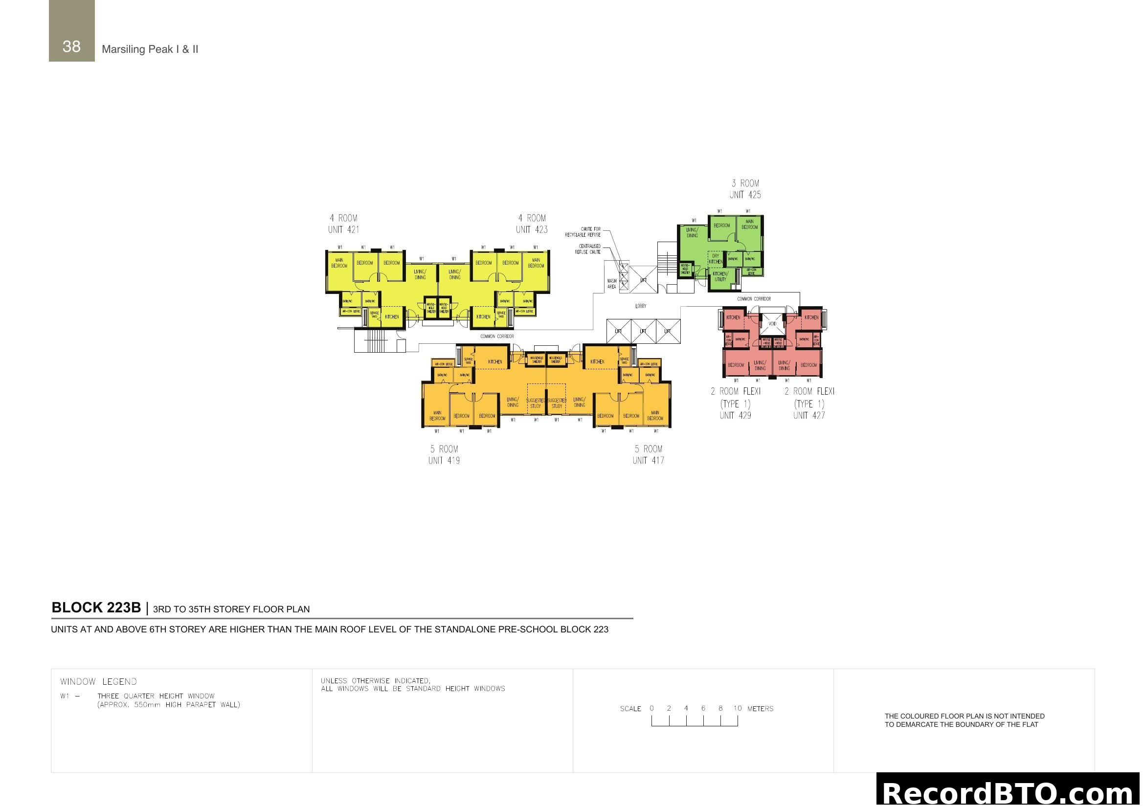 Marsiling Peak I & II - Block 223B Floor Plan (3rd-35th Storey)