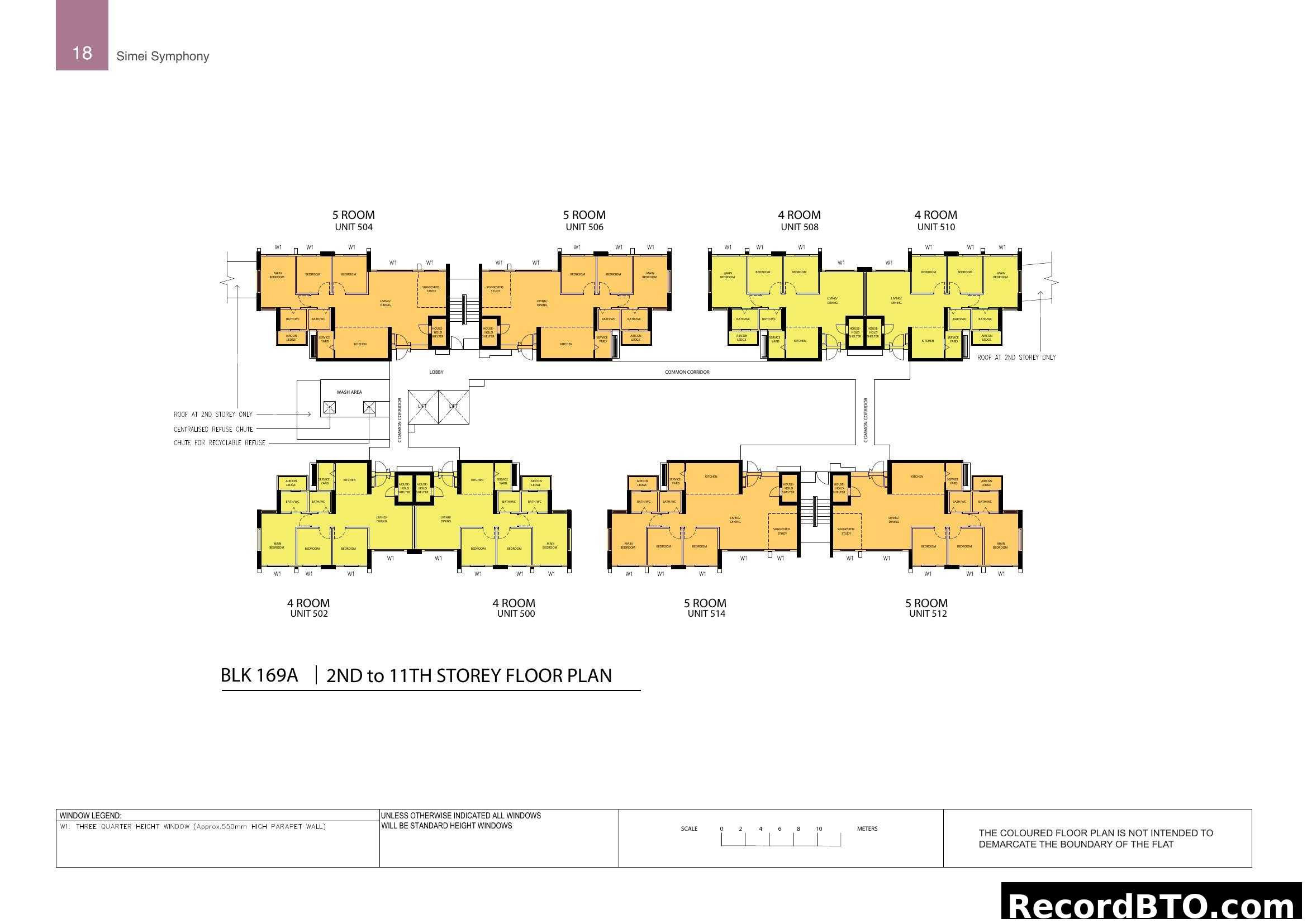 BLK 169A Floor Plan for 2nd to 11th Storey Units