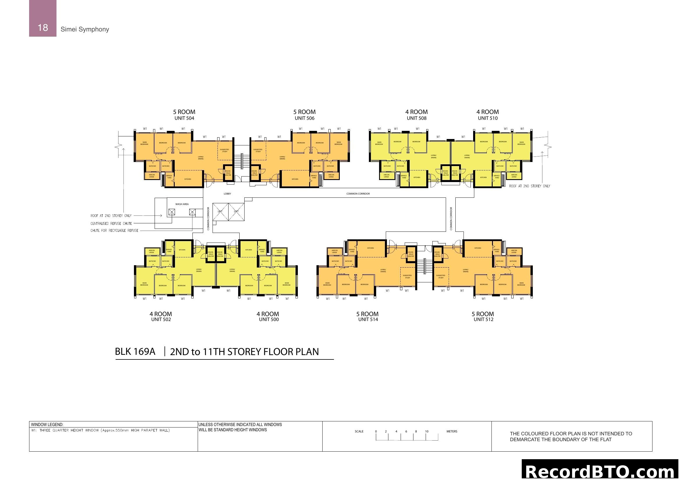 BLK 169A Floor Plan for 2nd to 11th Storey Units