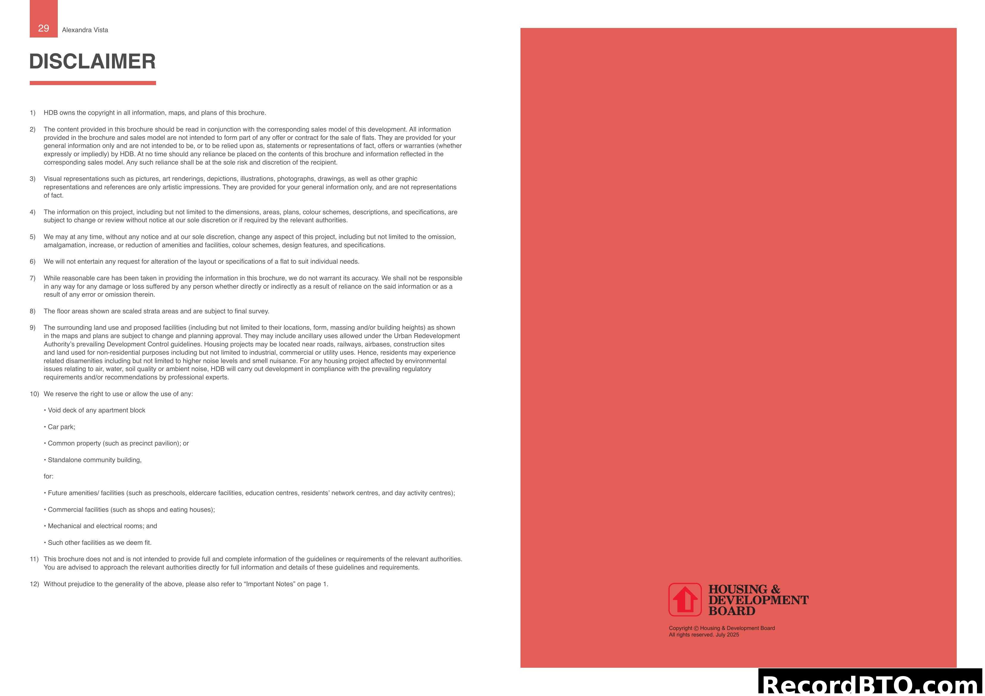 Alexandra Vista Brochure Disclaimer