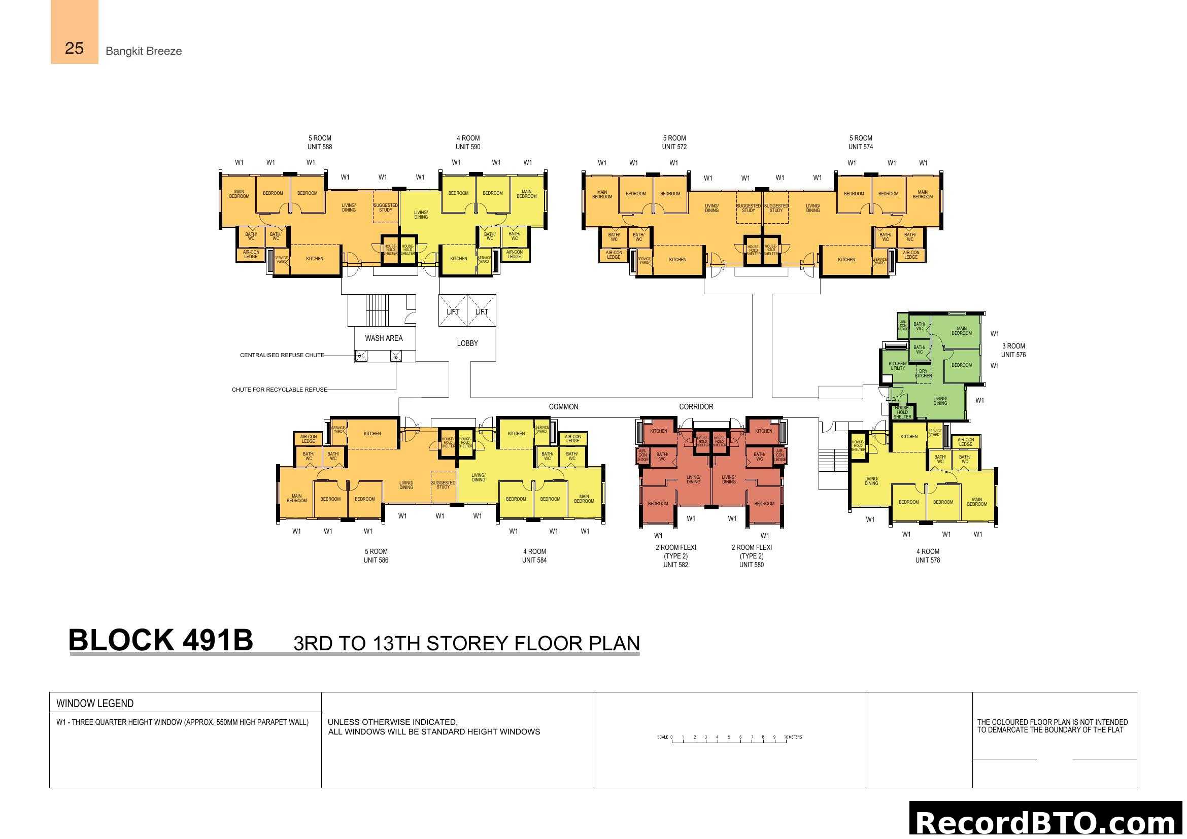Block 491B 3rd to 13th Storey Floor Plan