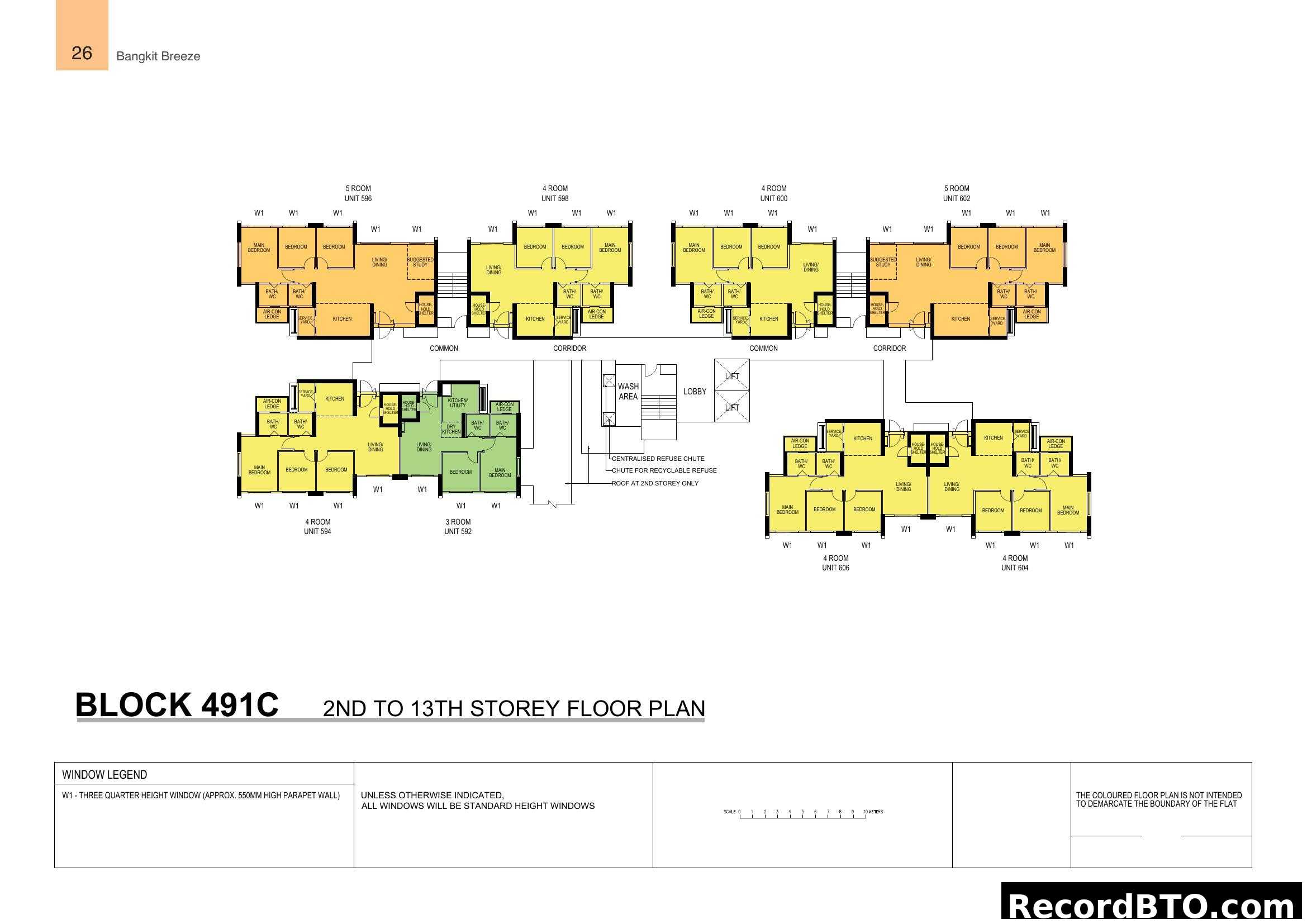 Block 491C, 2nd to 13th Storey Floor Plan - Bangkit Breeze