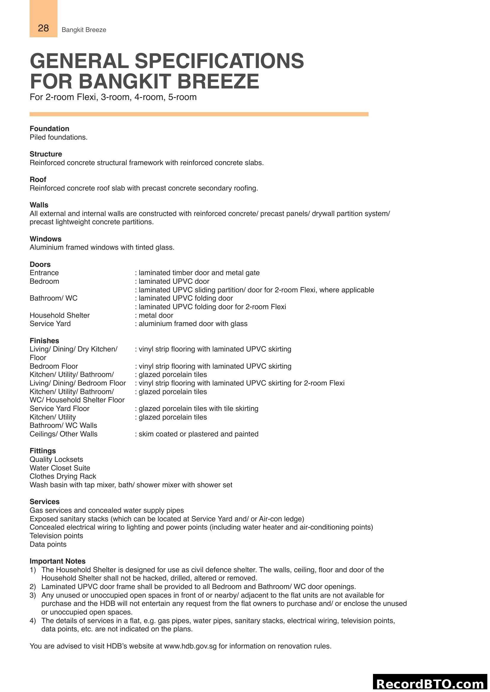 General Specifications for Bangkit Breeze