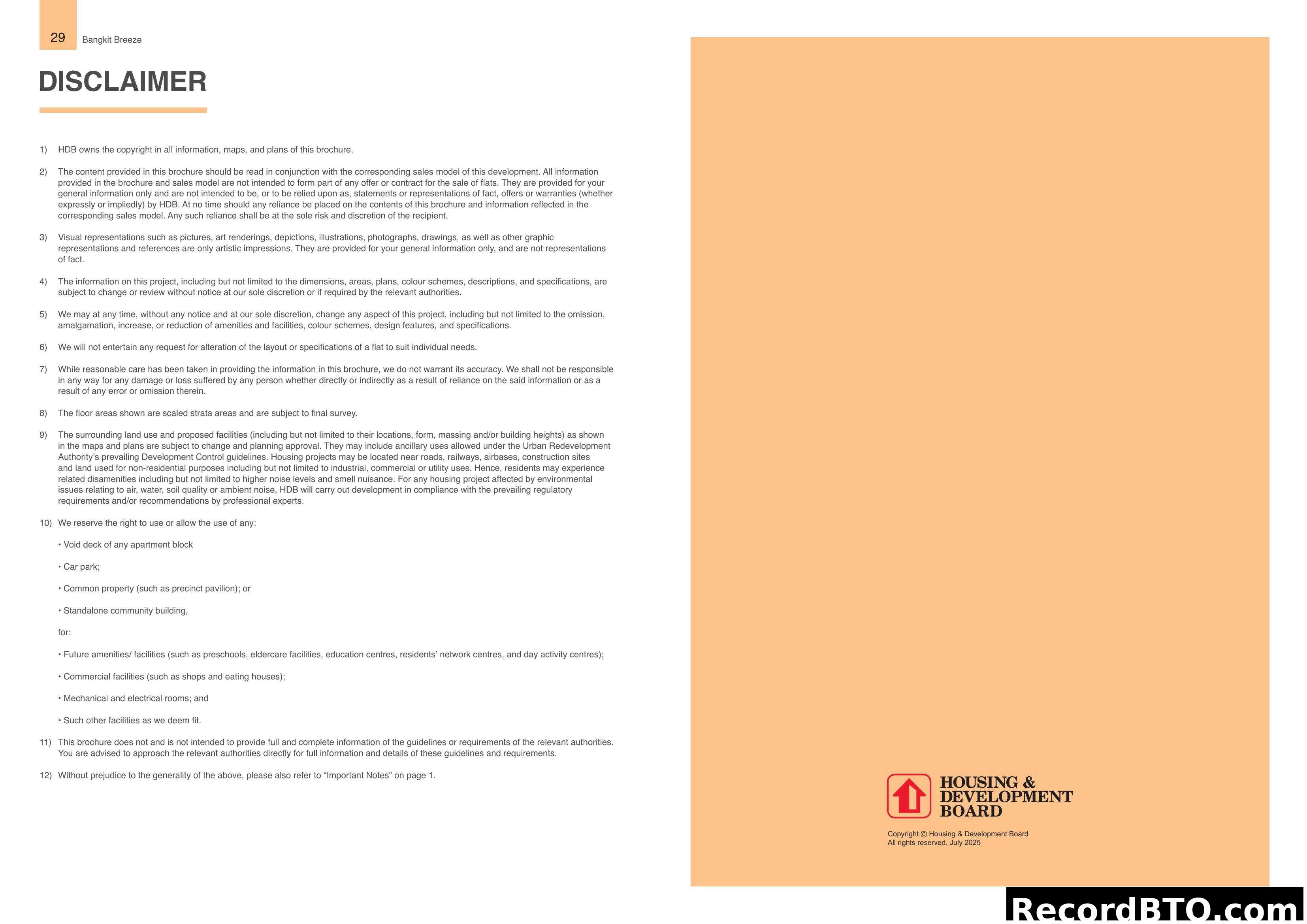 Bangkit Breeze HDB Brochure Disclaimer