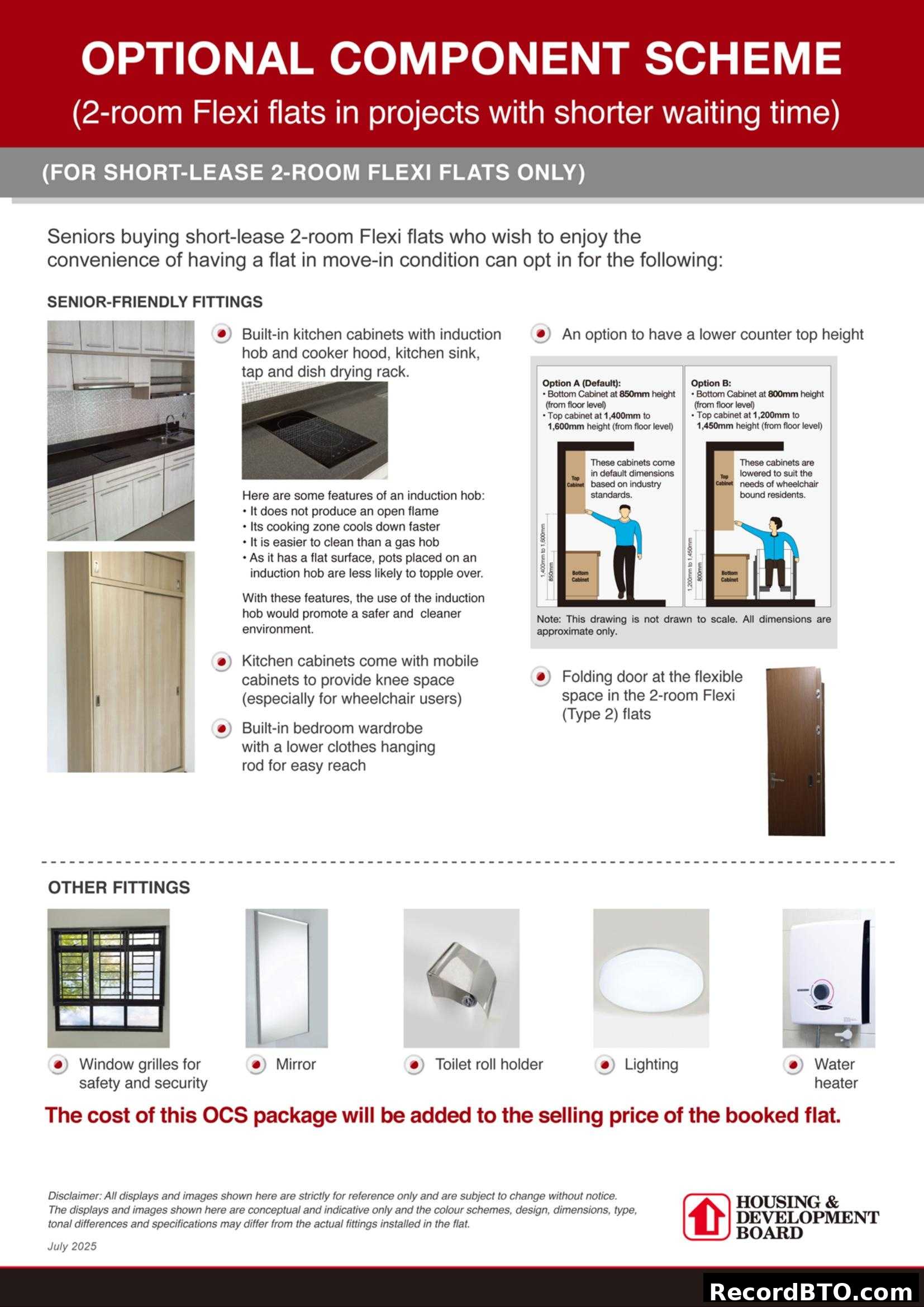 Optional Component Scheme for 2-room Flexi Flats
