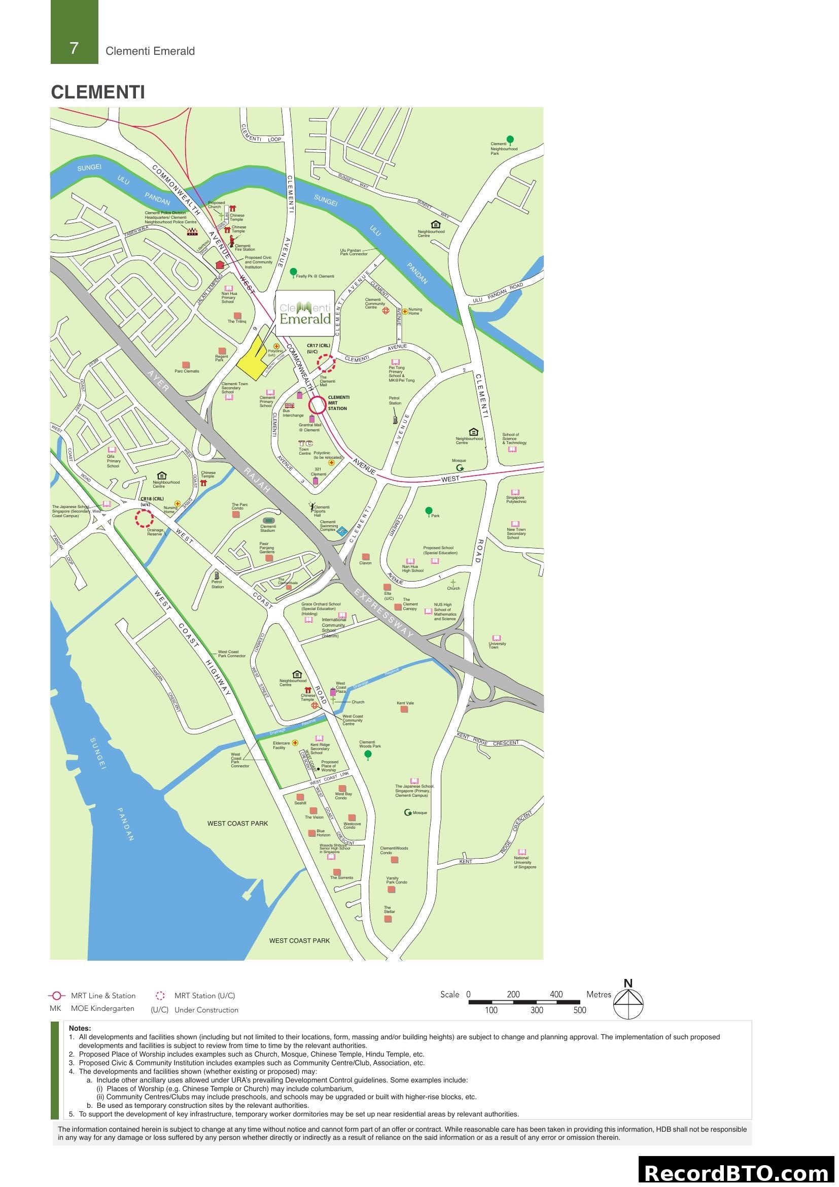 Clementi Emerald & Surrounding Amenities Location Map