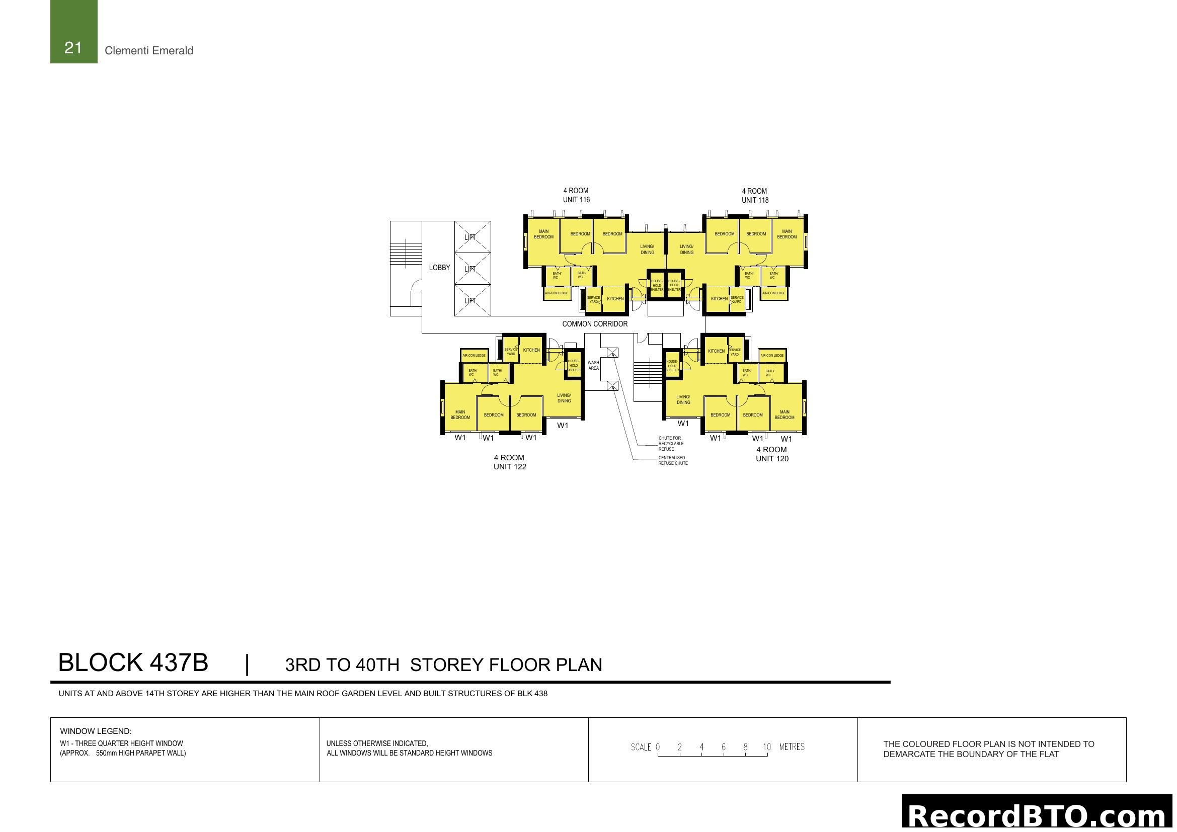 Clementi Emerald Block 437B 3rd-40th Storey Floor Plan