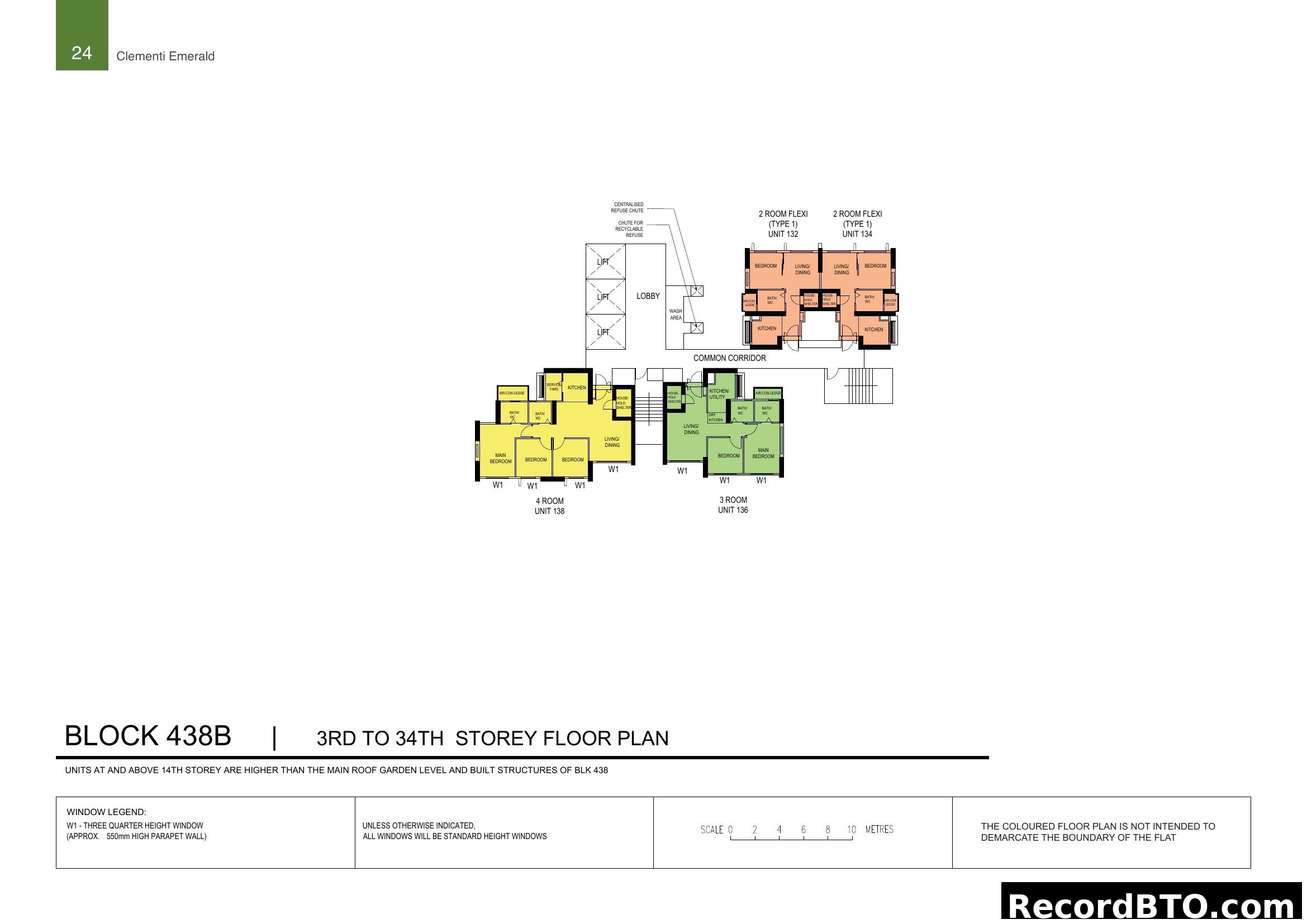 Block 438B Floor Plan (3rd to 34th Storey) Clementi Emerald