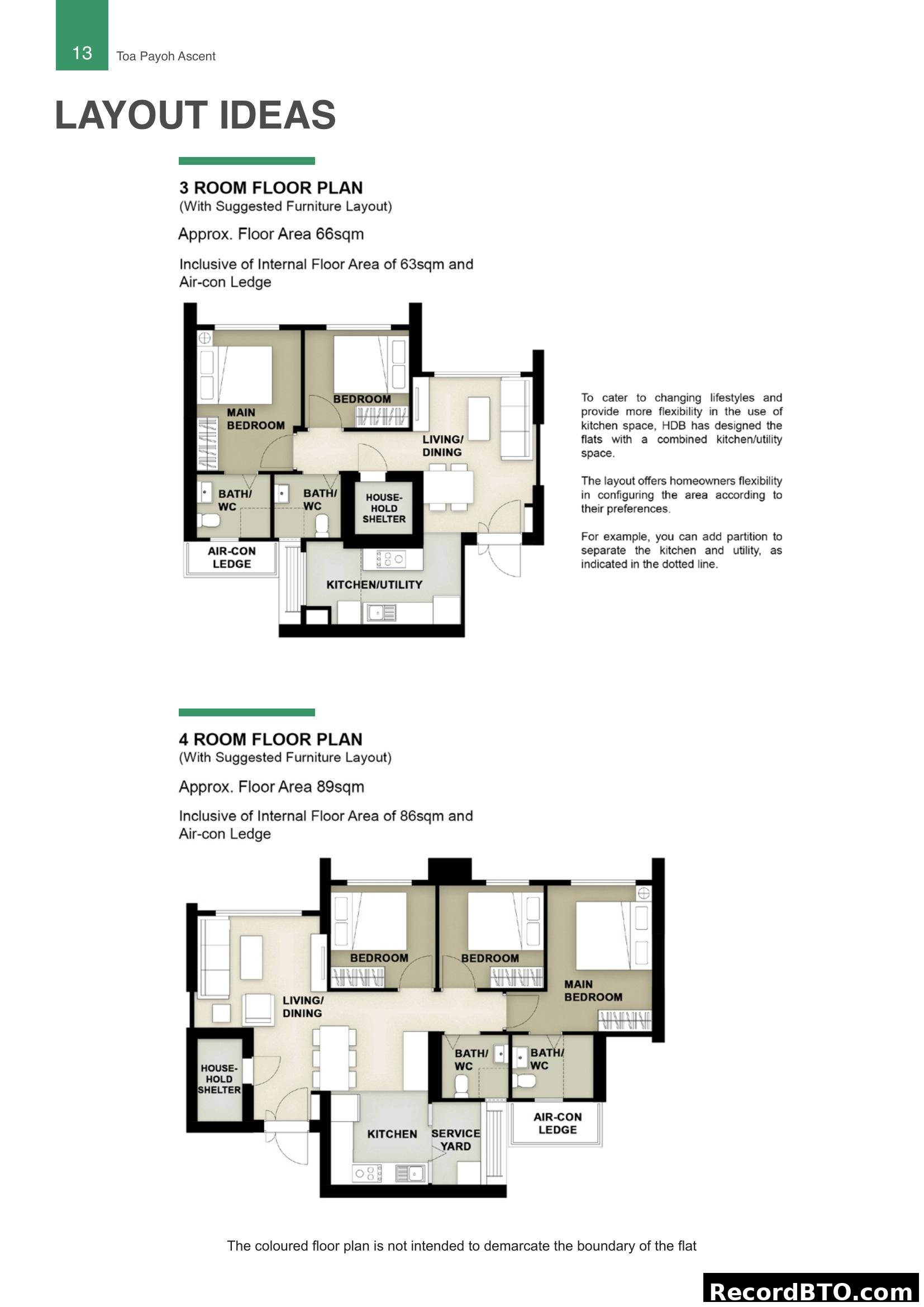 Layout Ideas for 3 and 4 Room Flats (Toa Payoh Ascent)