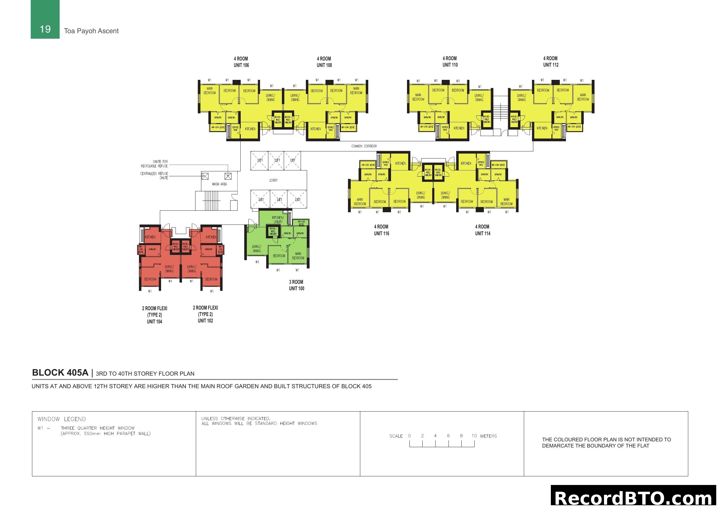 Toa Payoh Ascent Block 405A Floor Plan (3-40 Storey)