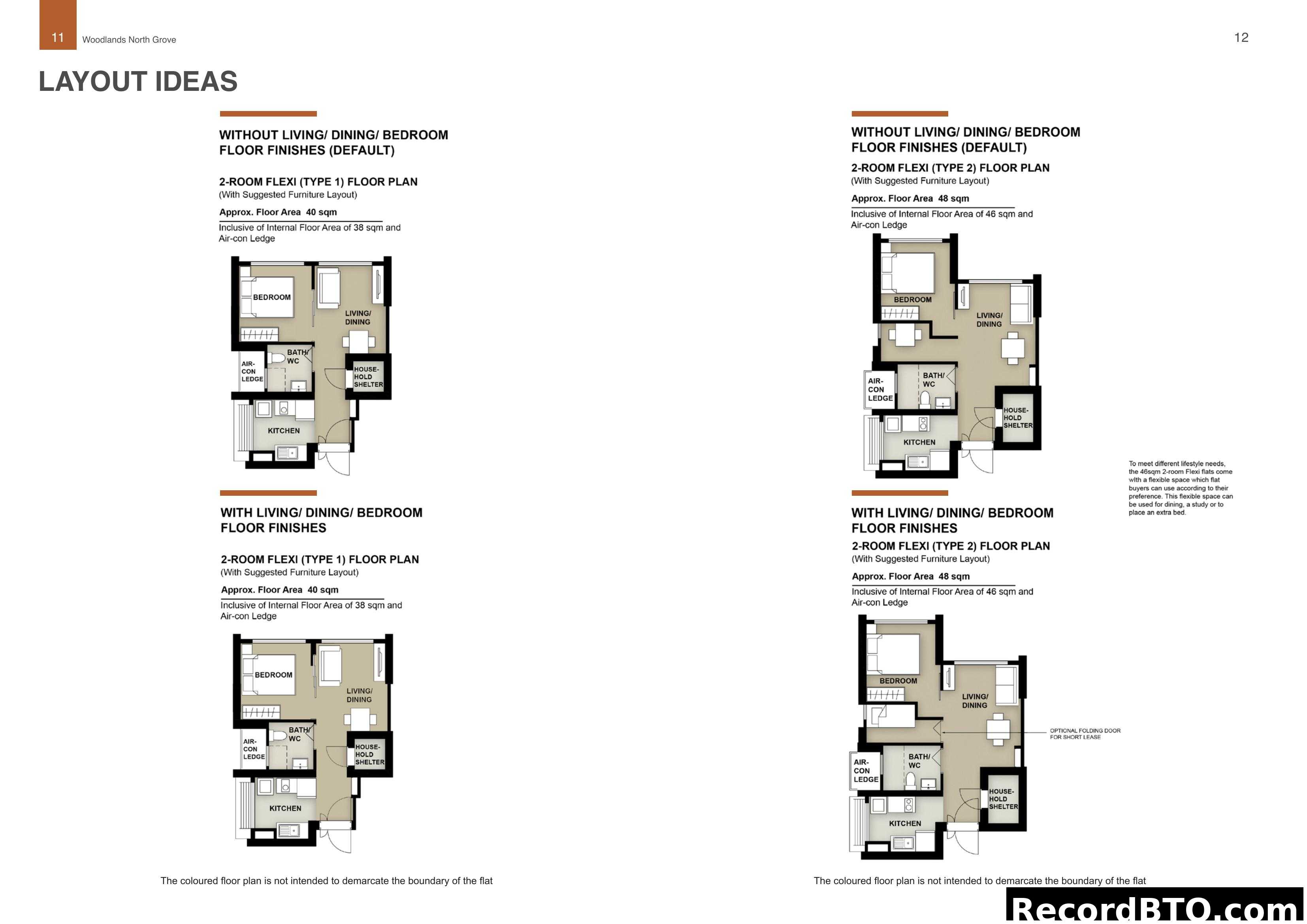 Woodlands North Grove: 2-Room Flexi Layout Ideas