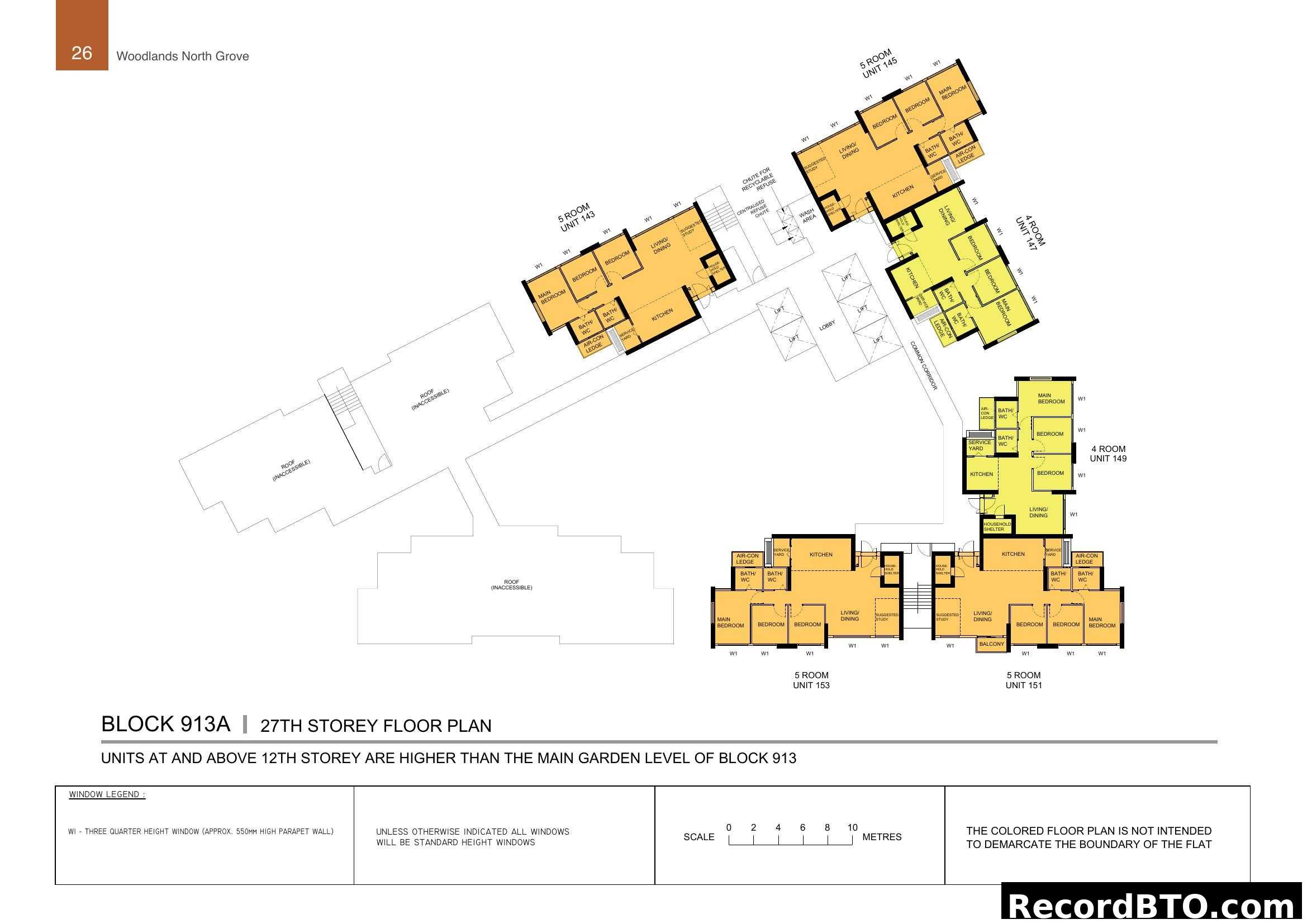 Woodlands North Grove Block 913A 27th Storey Floor Plan