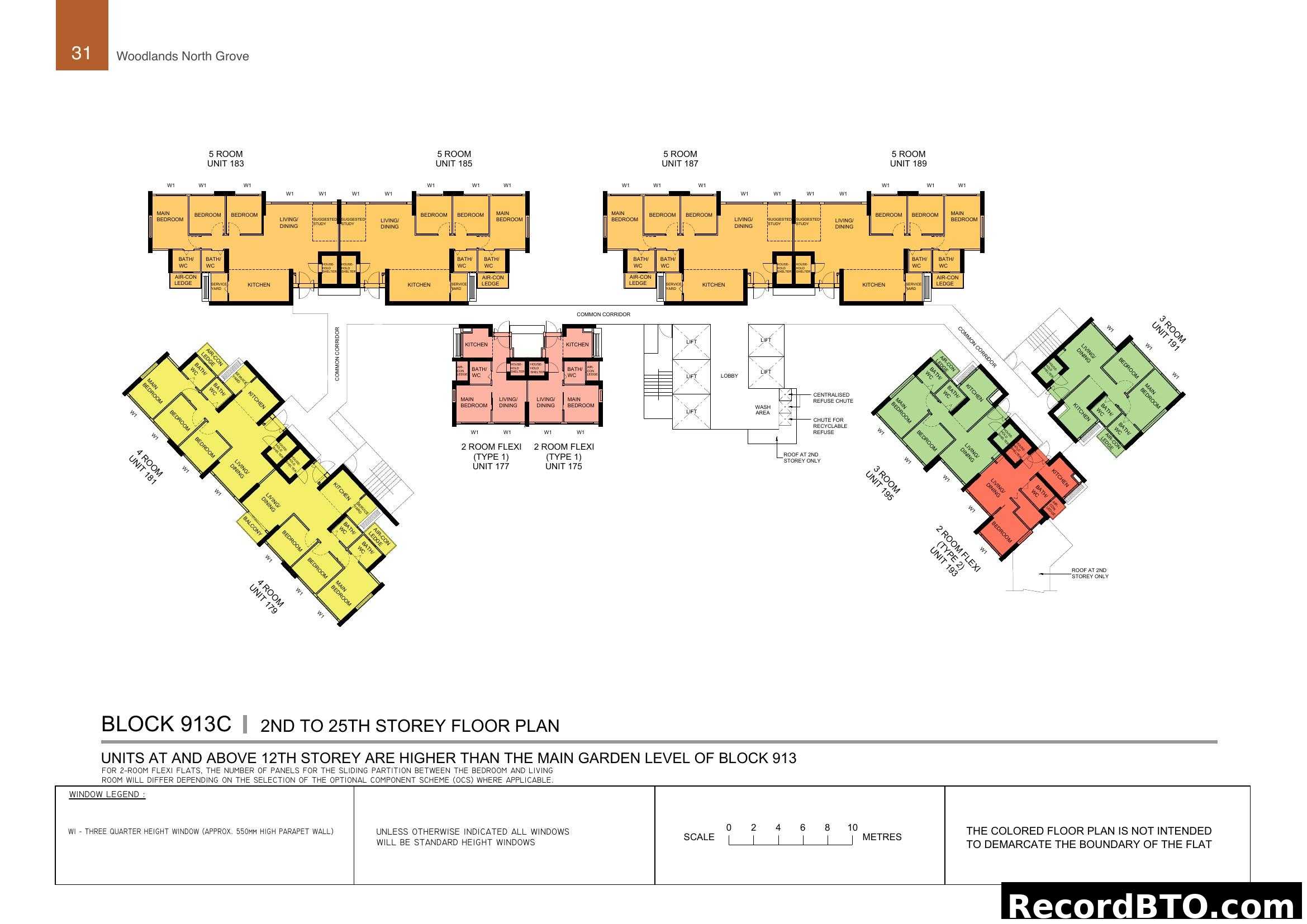Woodlands North Grove Block 913C Floor Plan (2nd-25th Storey)