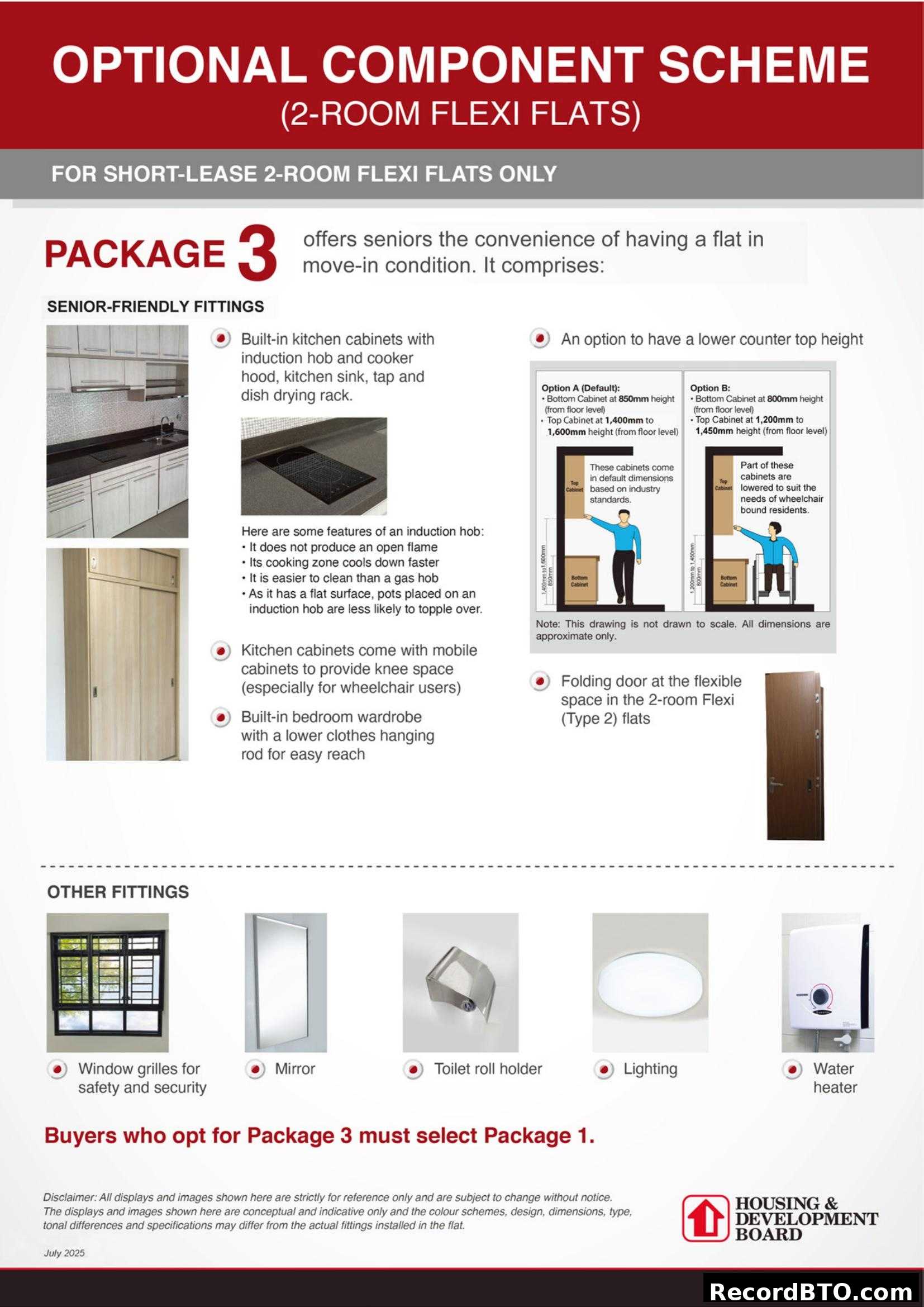 Optional Component Scheme (Package 3) for 2-Room Flexi Flats