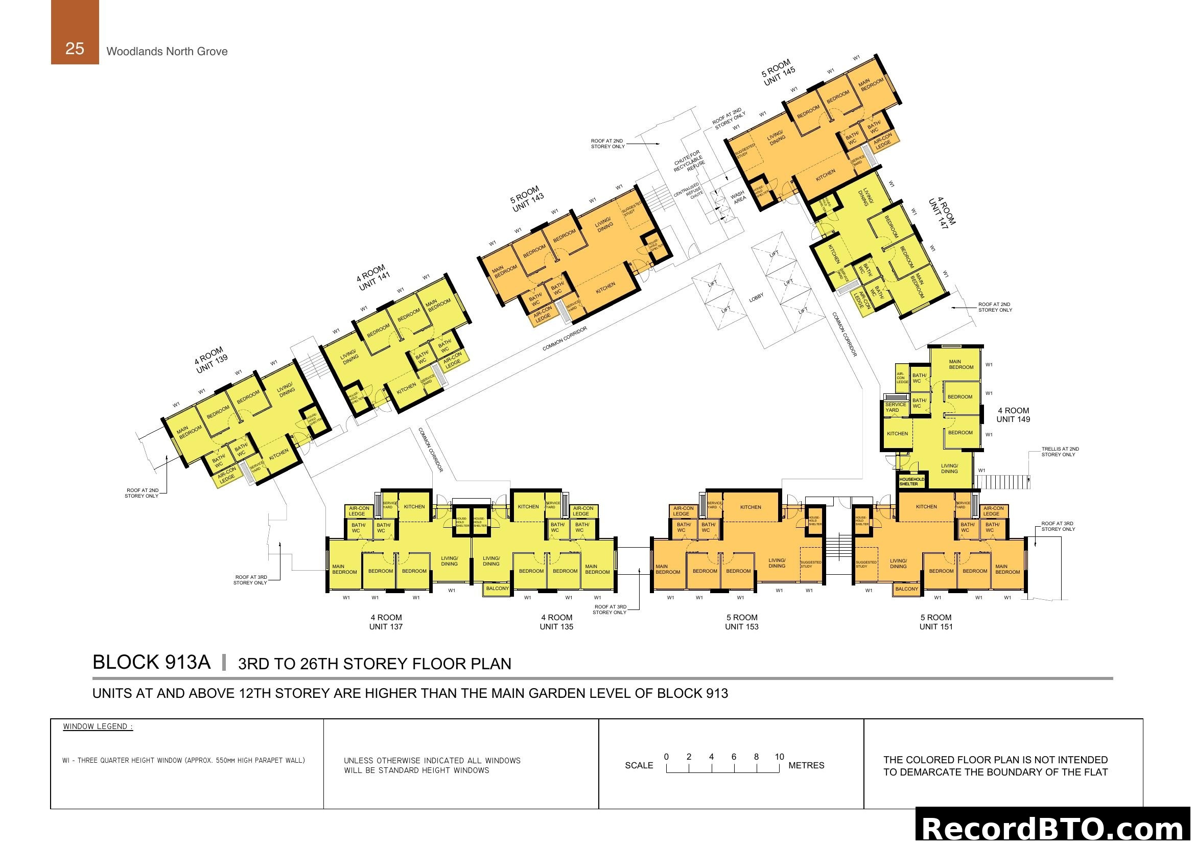 Block 913A 3rd to 26th Storey Floor Plan - Woodlands North Grove