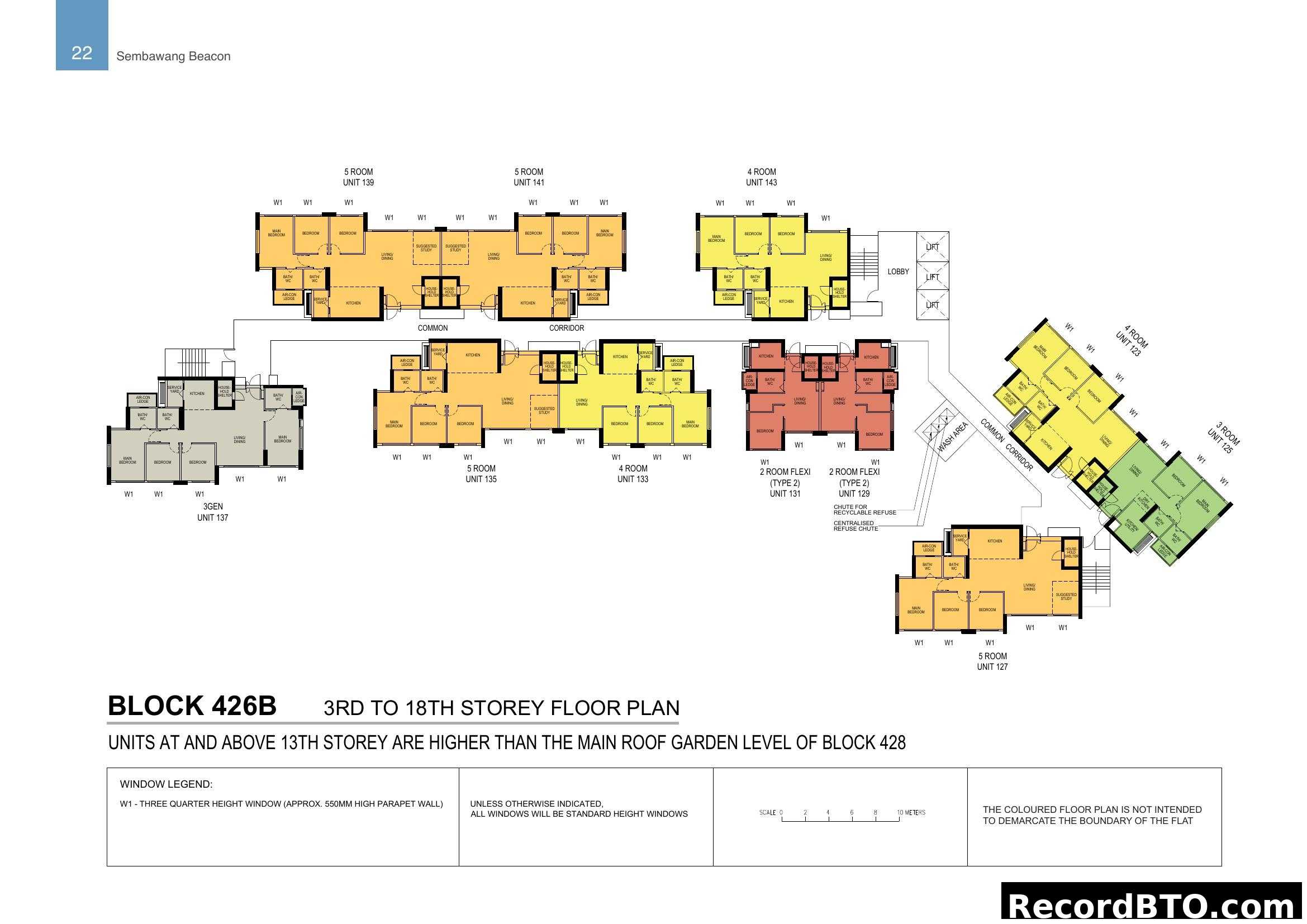 Block 426B 3rd to 18th Storey Floor Plan
