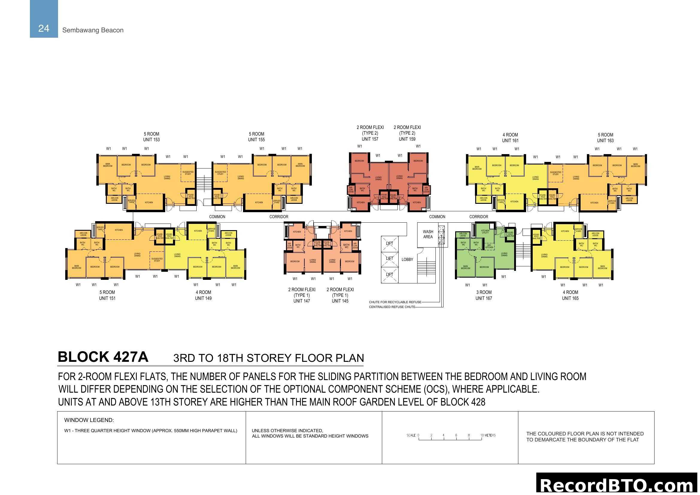 Block 427A 3rd to 18th Storey Floor Plan