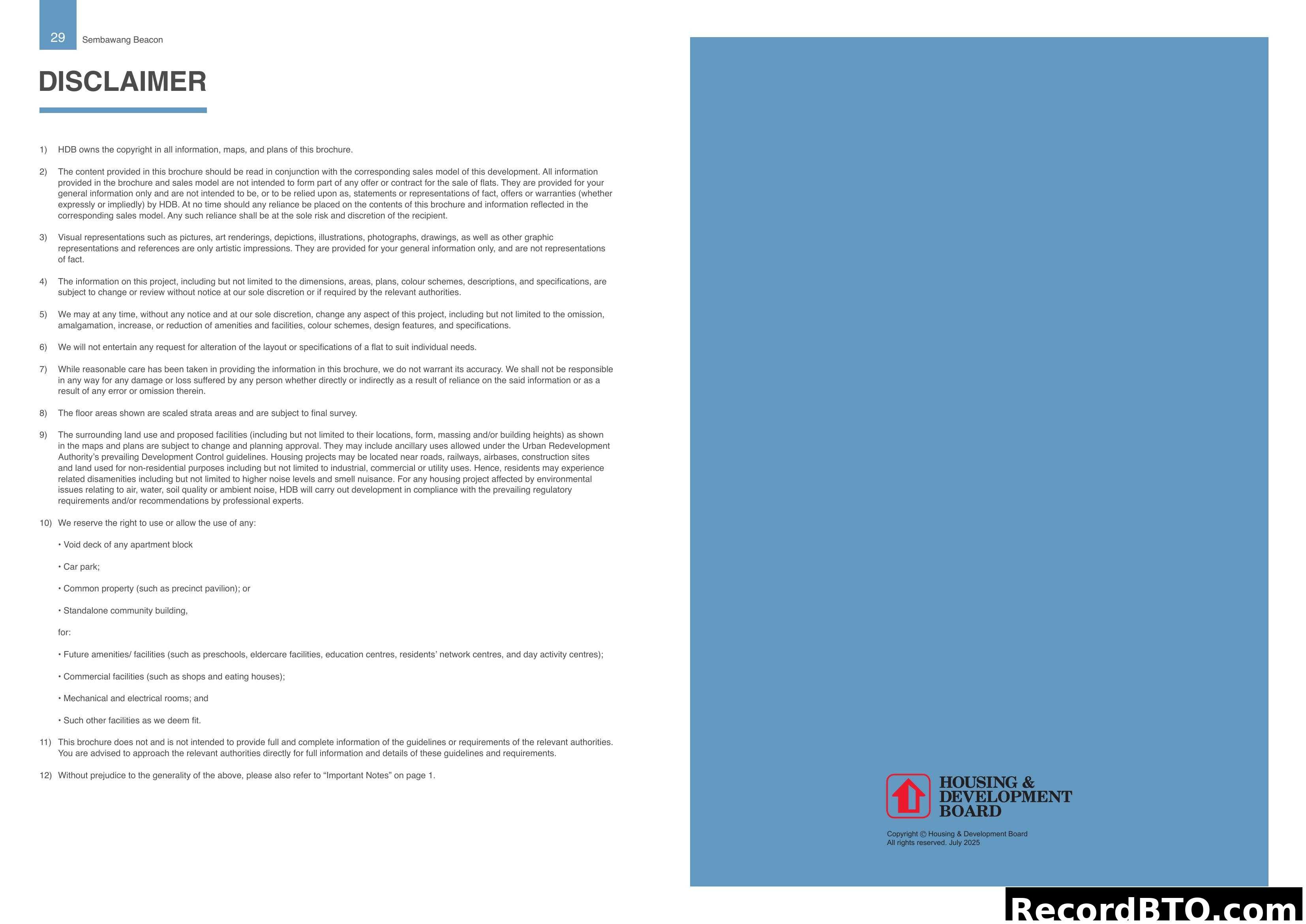 Sembawang Beacon Disclaimer