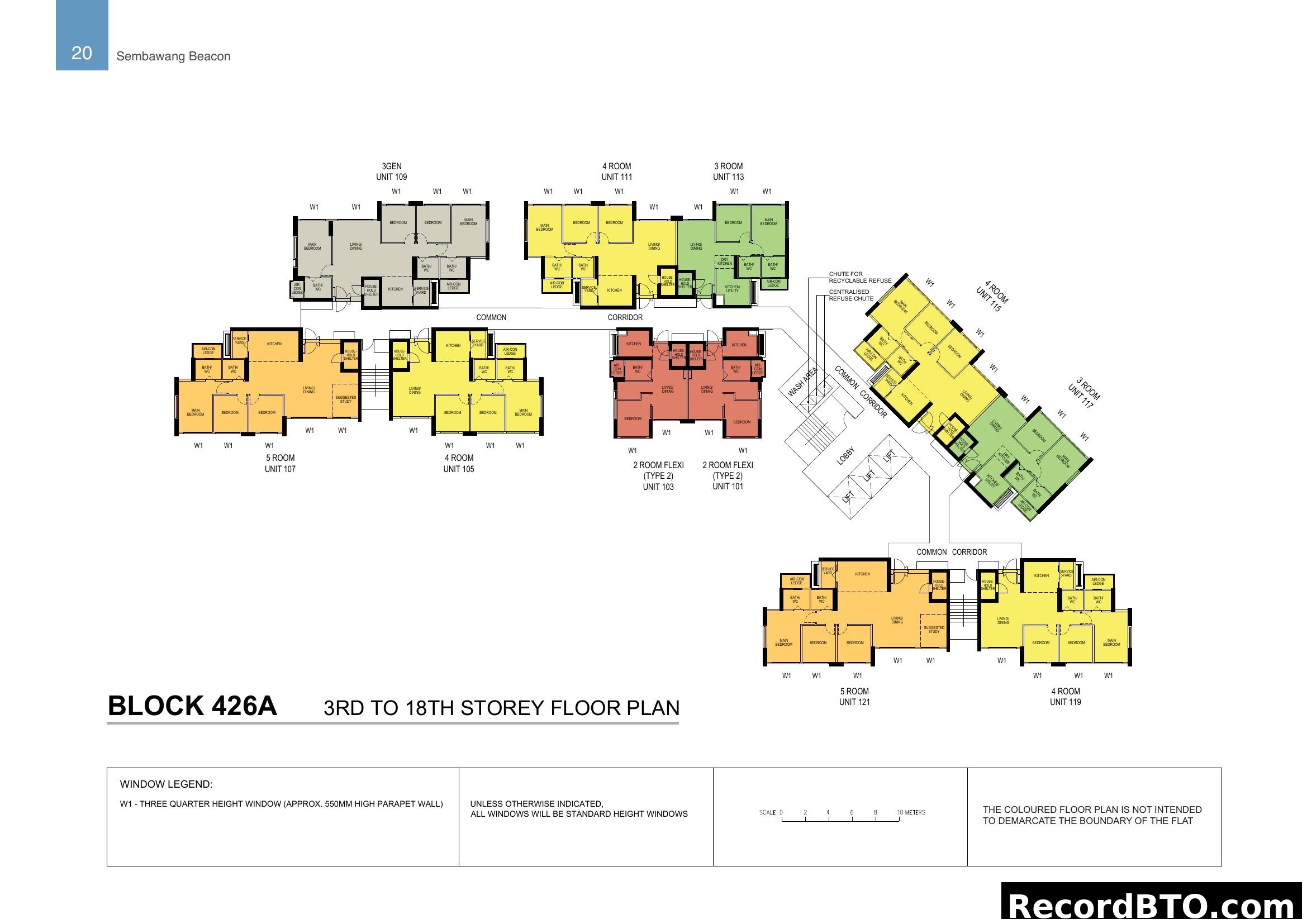 Block 426A 3rd to 18th Storey Floor Plan