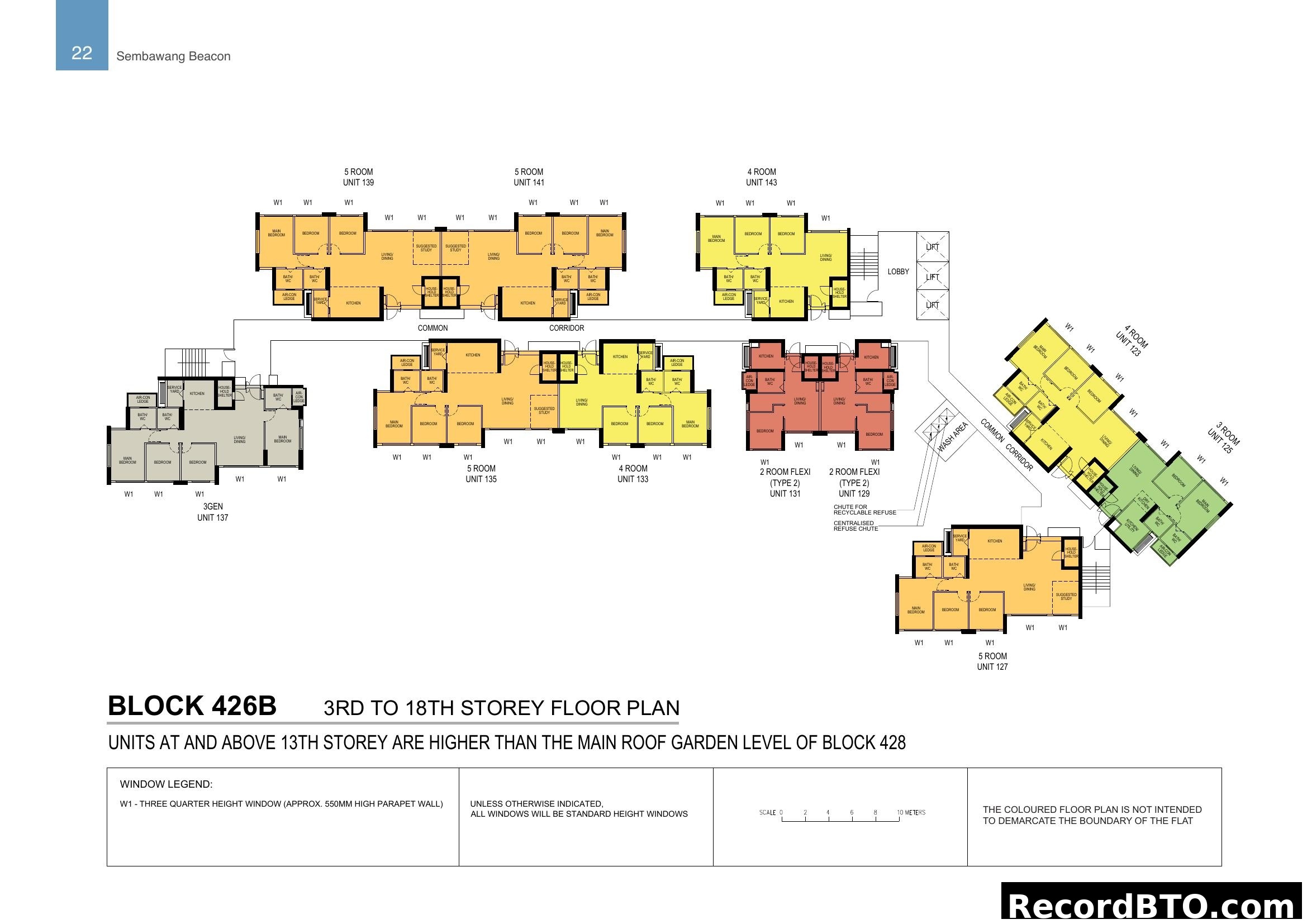 Block 426B 3rd to 18th Storey Floor Plan