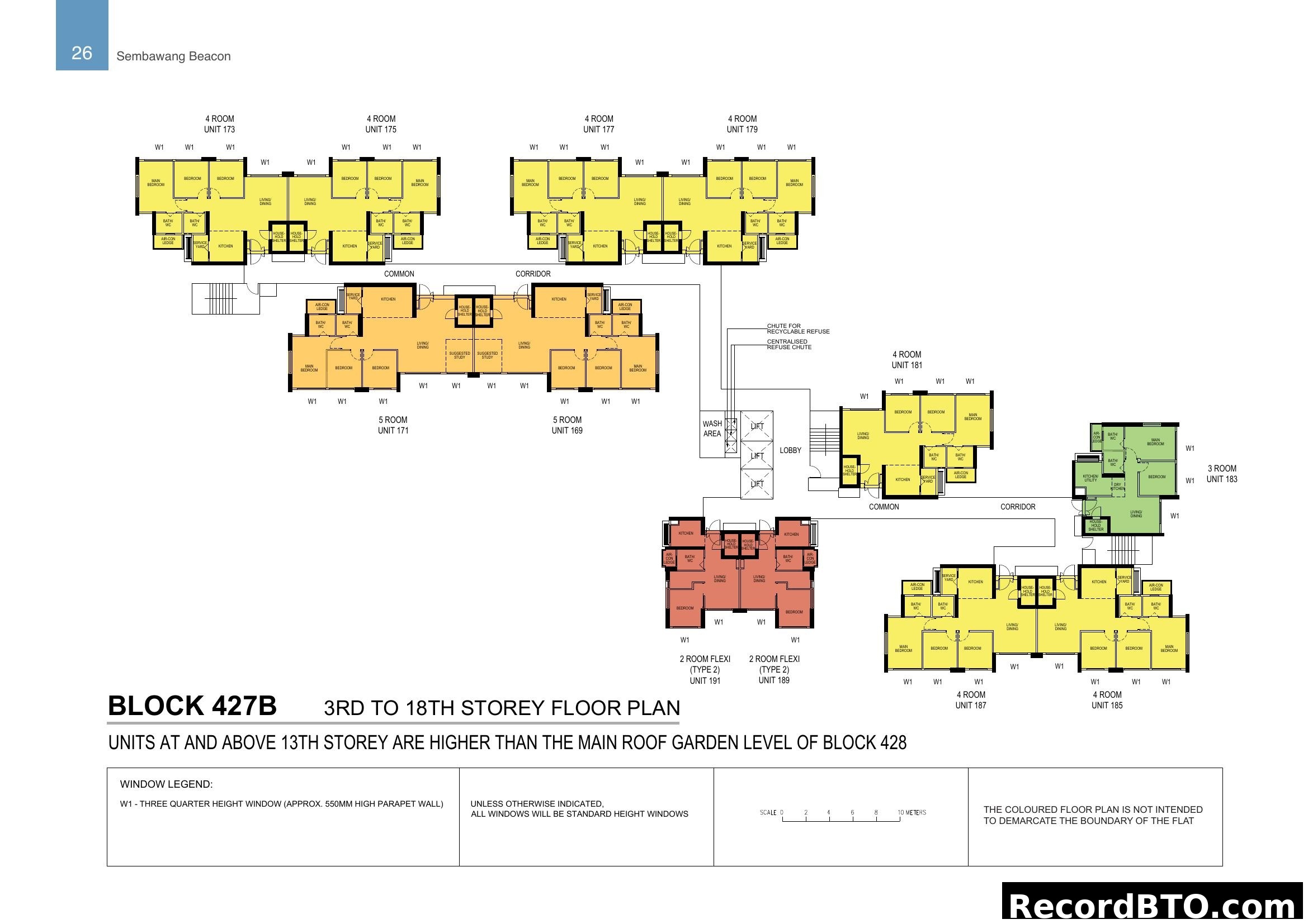 Sembawang Beacon Block 427B 3rd-18th Storey Floor Plan