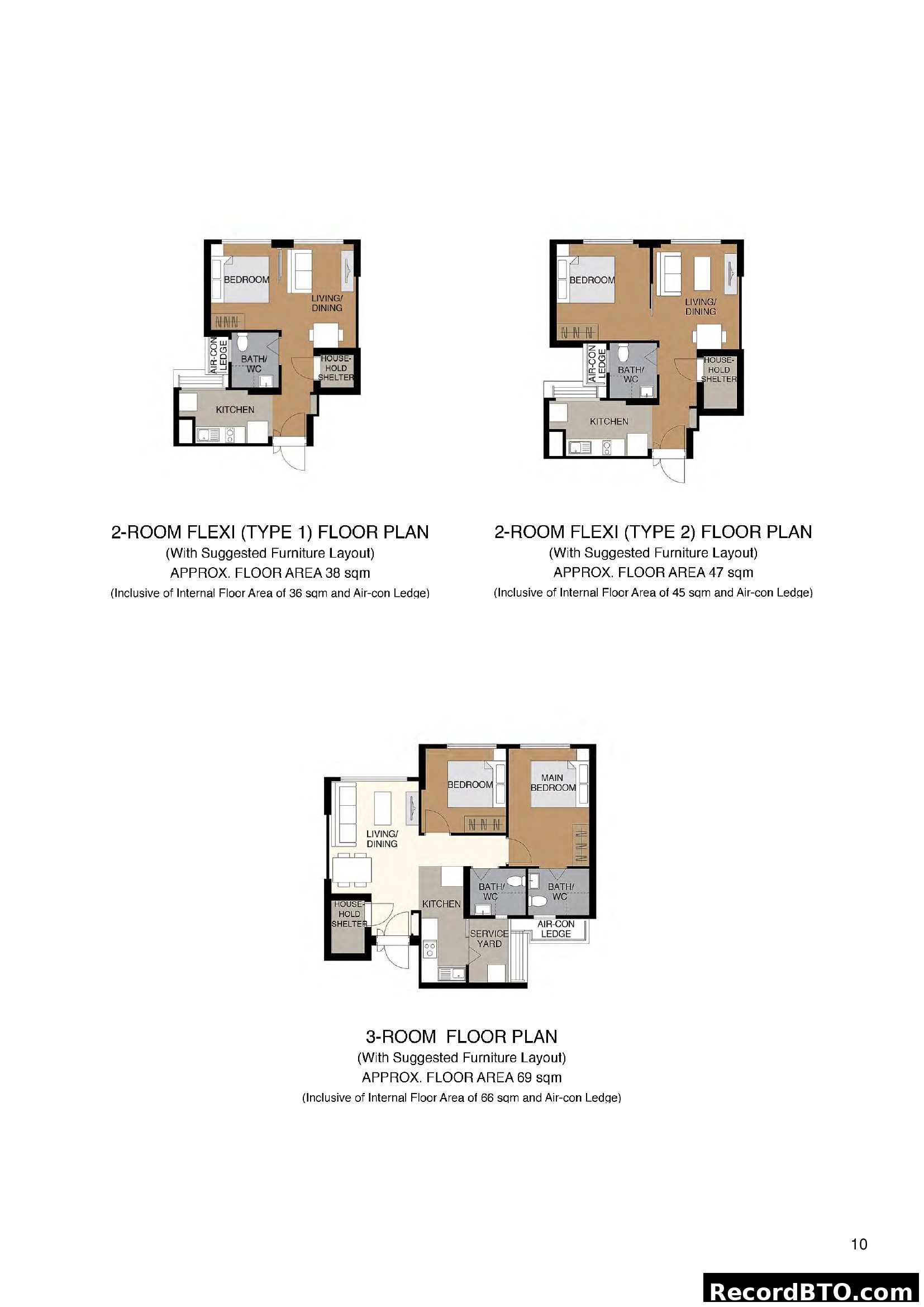 HDB BTO Flexi 2-Room & 3-Room Floor Plans
