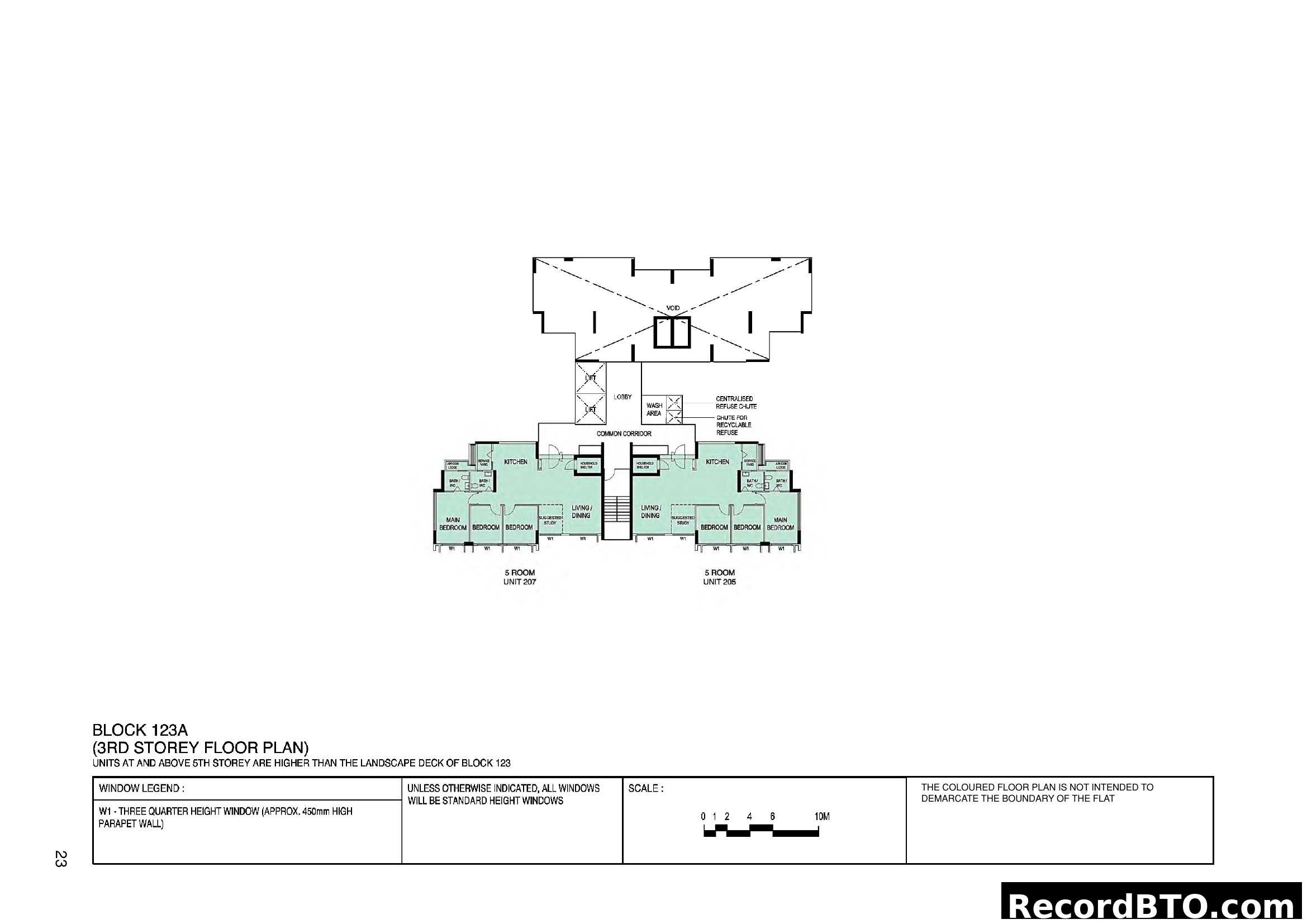 Block 123A, 3rd Storey Floor Plan (5-Room Units)