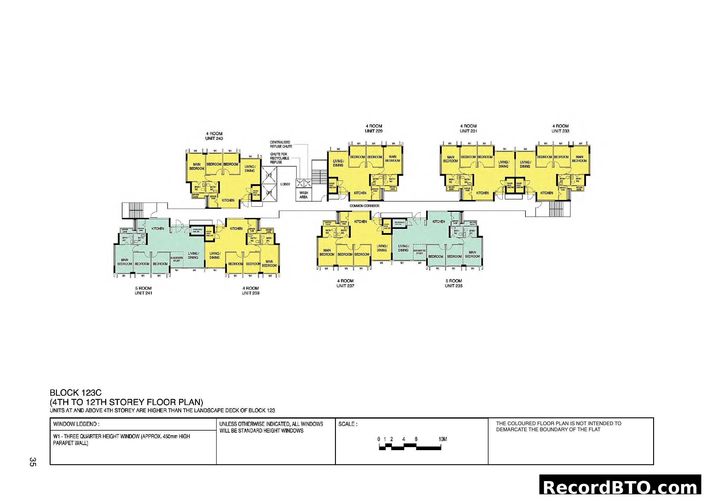 Block 123C Floor Plan (4th to 12th Storey)