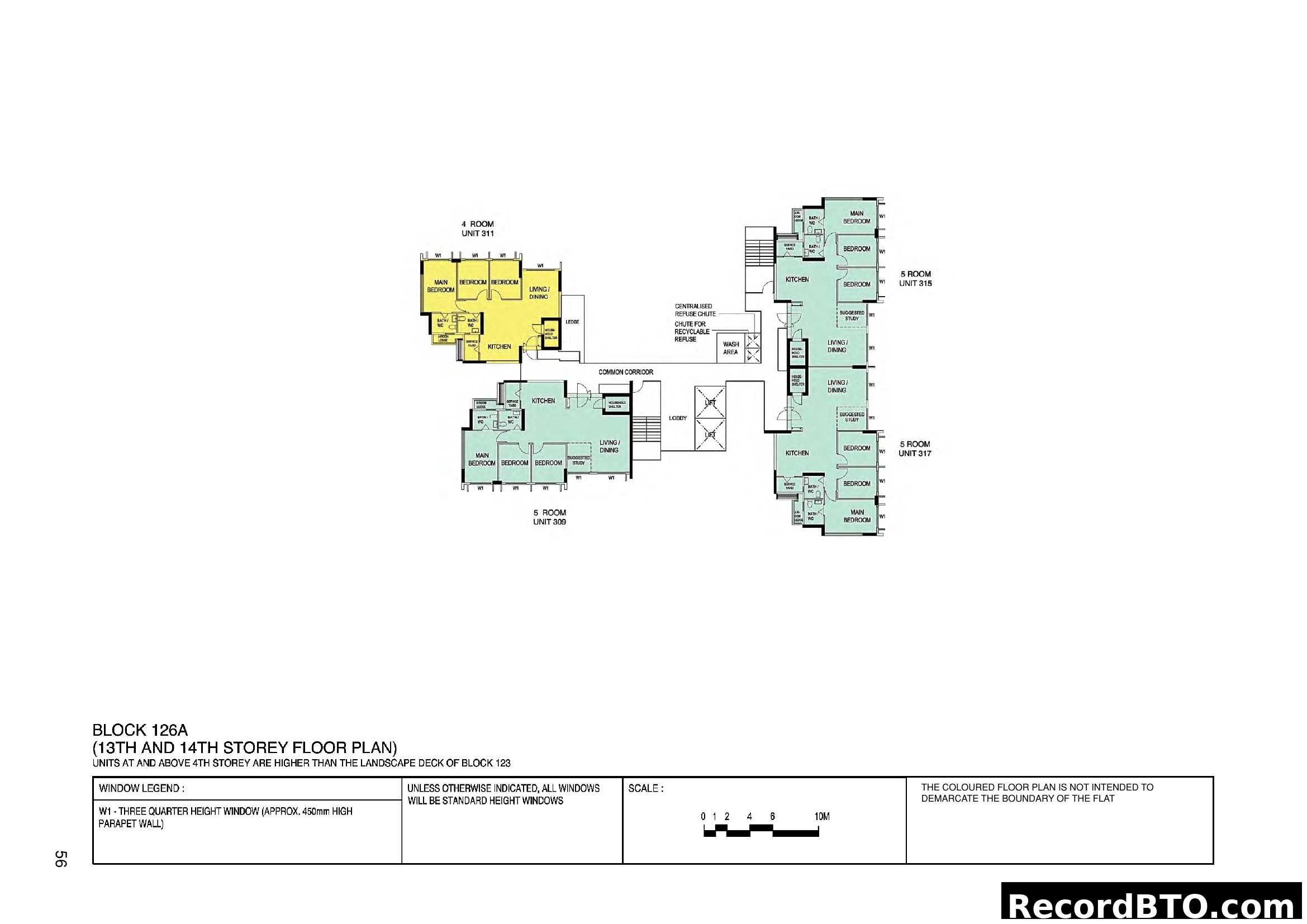 Block 126A, 13th and 14th Storey Floor Plan
