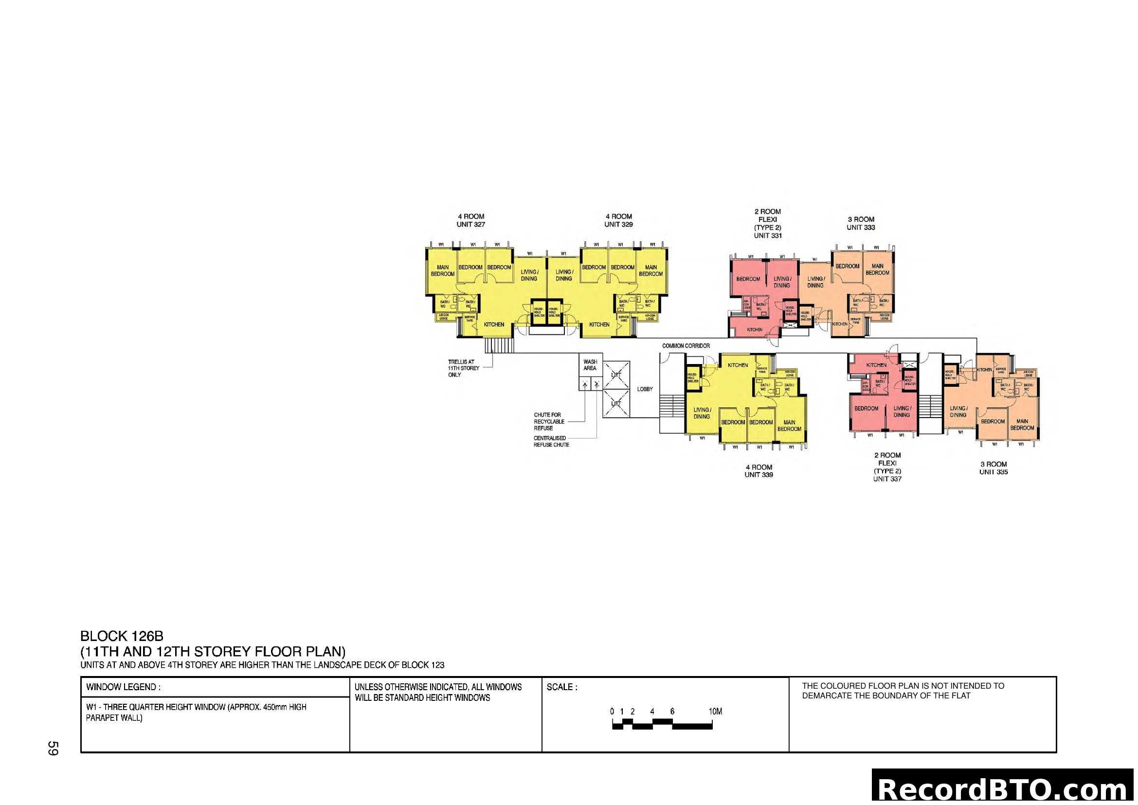 Block 126B Floor Plan (11th and 12th Storey)