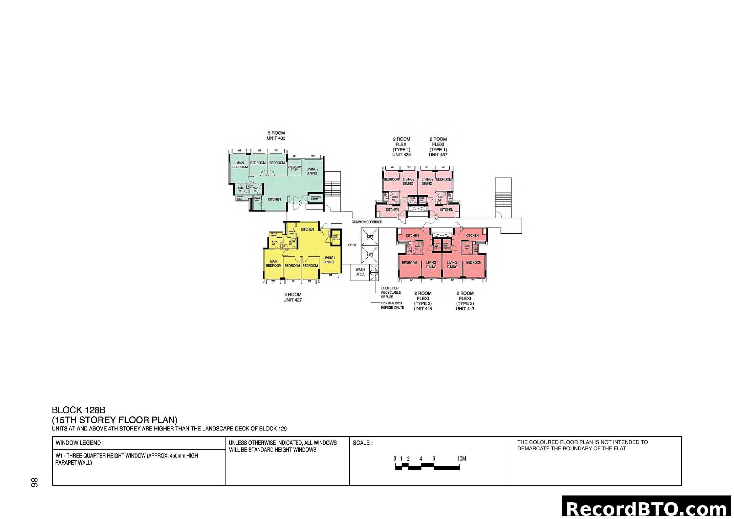 15th Storey Floor Plan of Block 128B