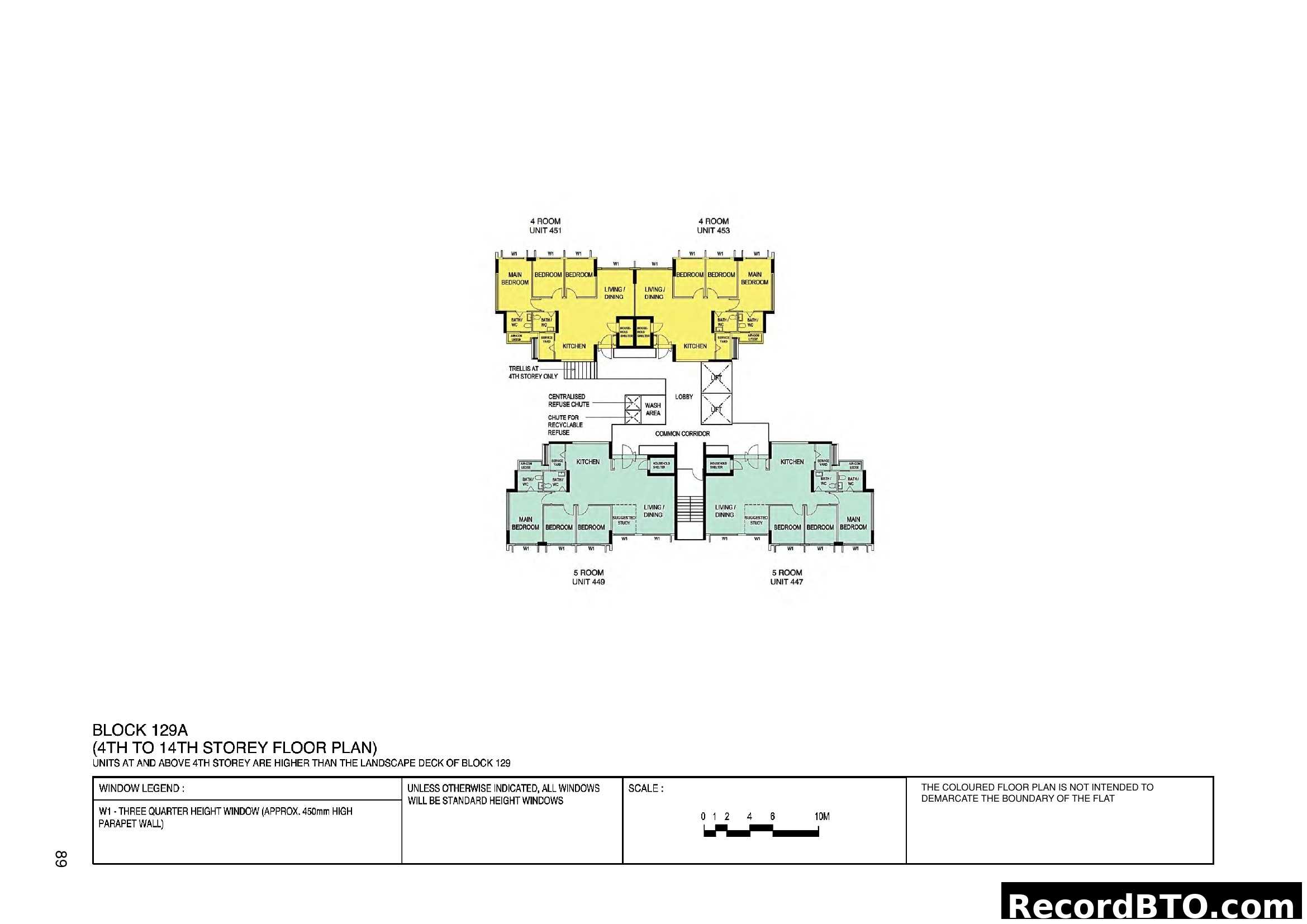 Block 129A (4th to 14th Storey) Floor Plan