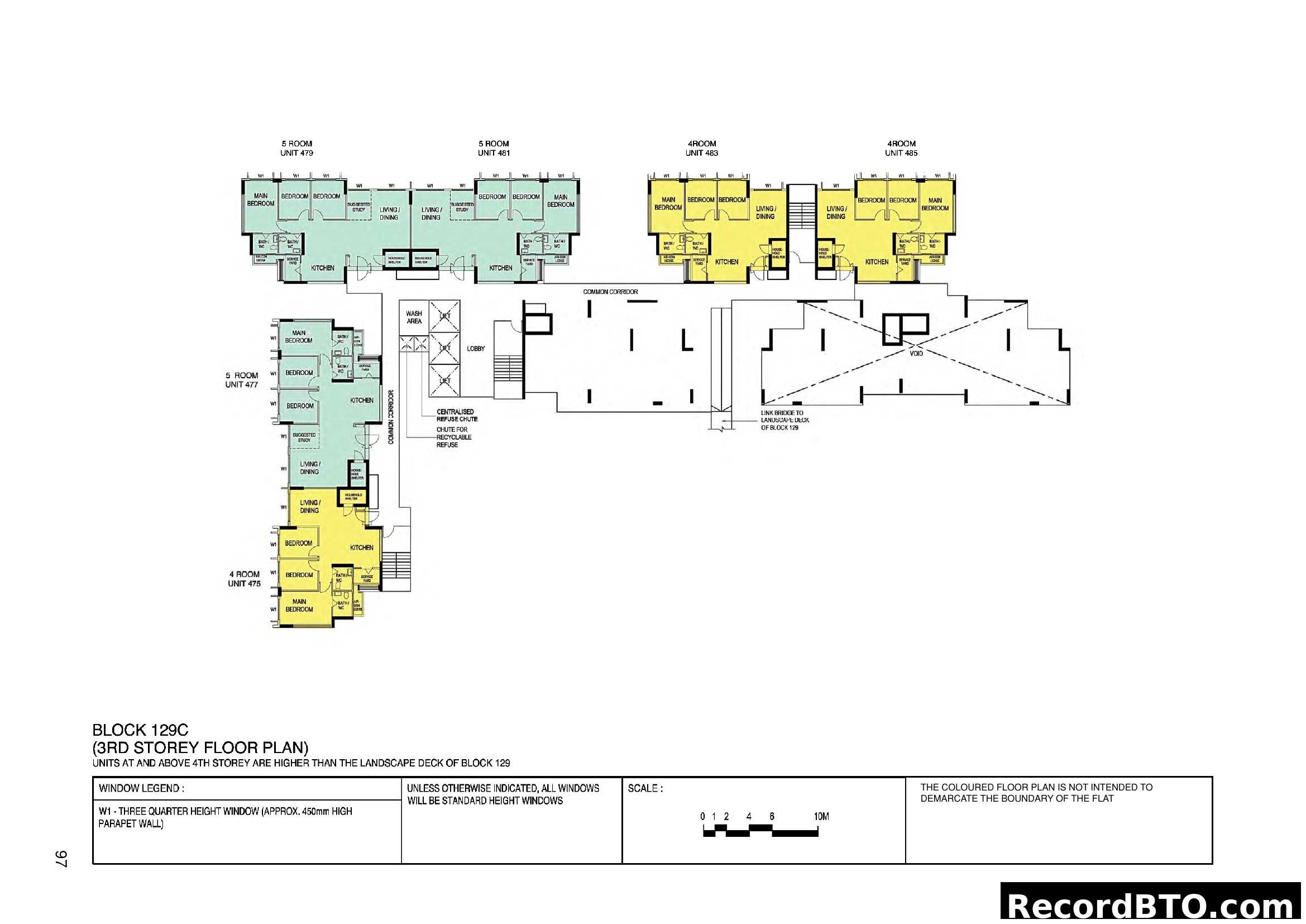 HDB Block 129C 3rd Storey Floor Plan