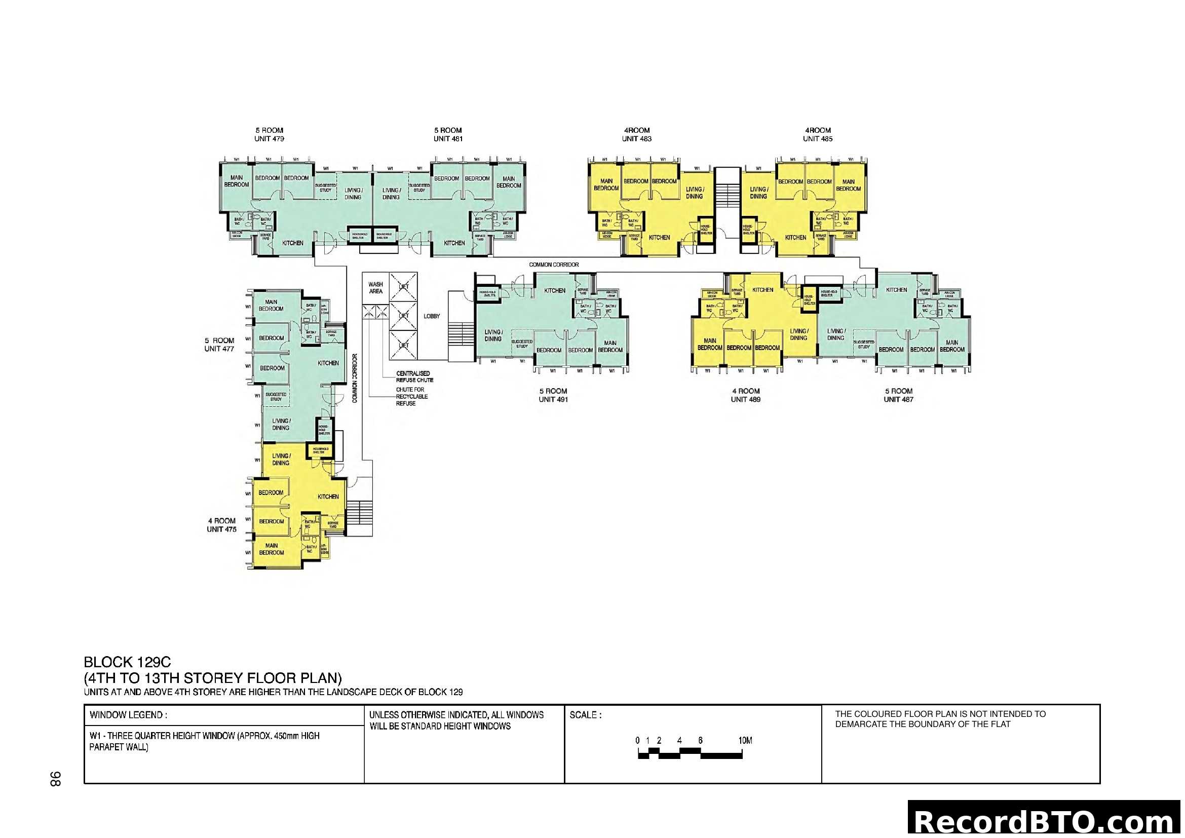 Block 129C Floor Plan (4th-13th Storey)