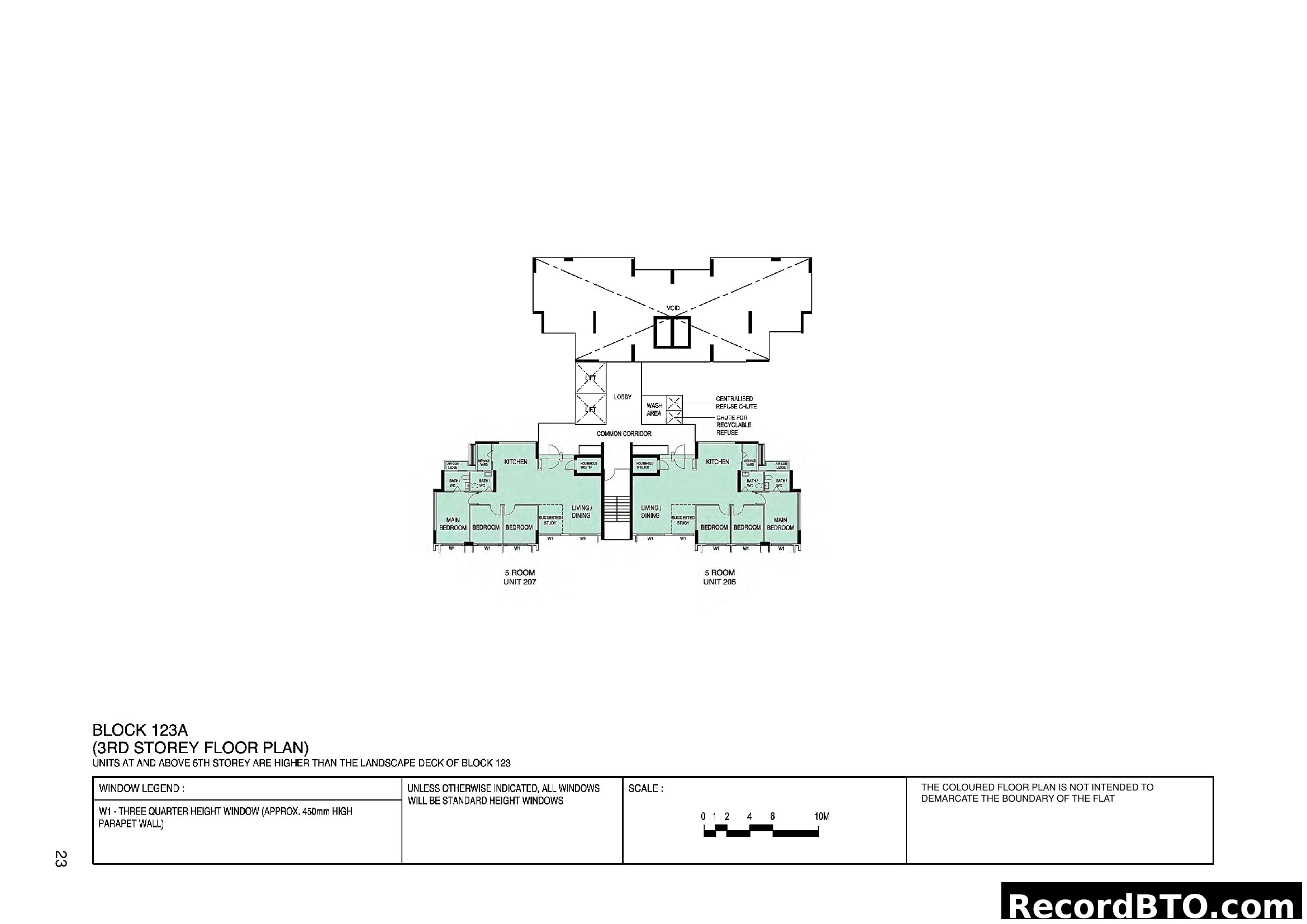 Block 123A, 3rd Storey Floor Plan (5-Room Units)