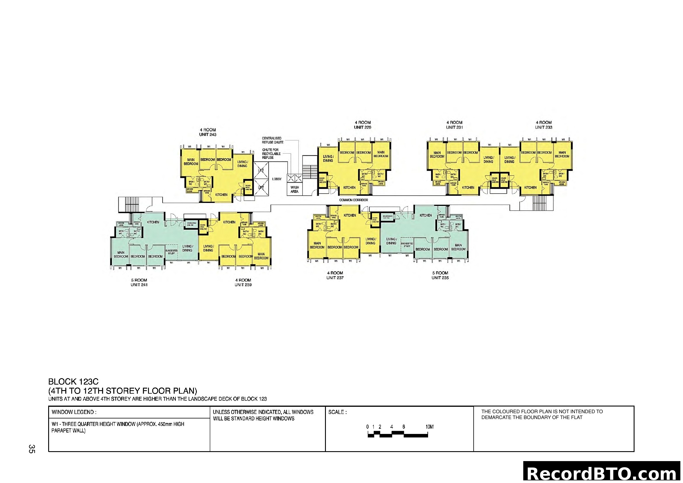 Block 123C Floor Plan (4th to 12th Storey)