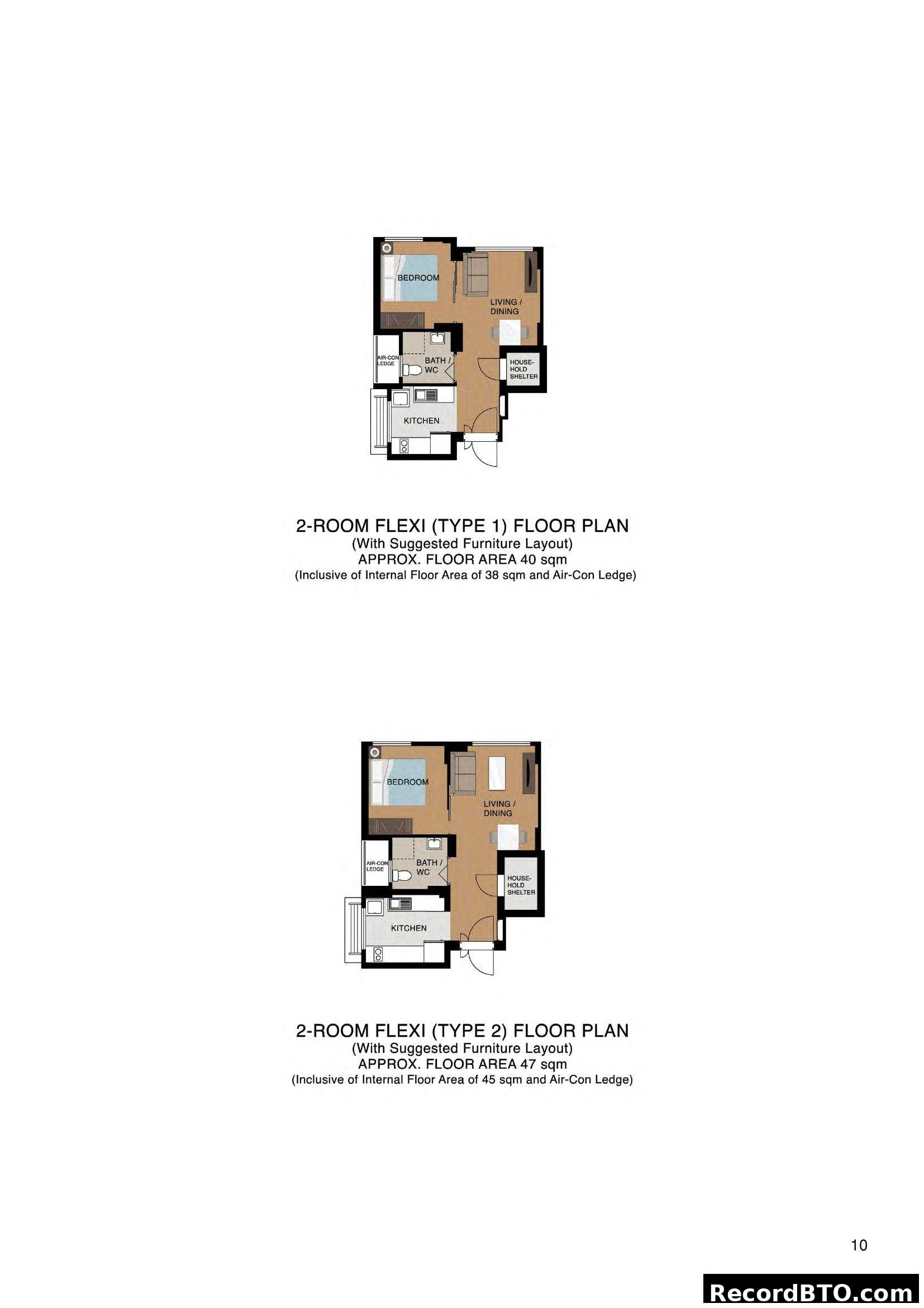 2-Room Flexi Floor Plans (Type 1 & 2)
