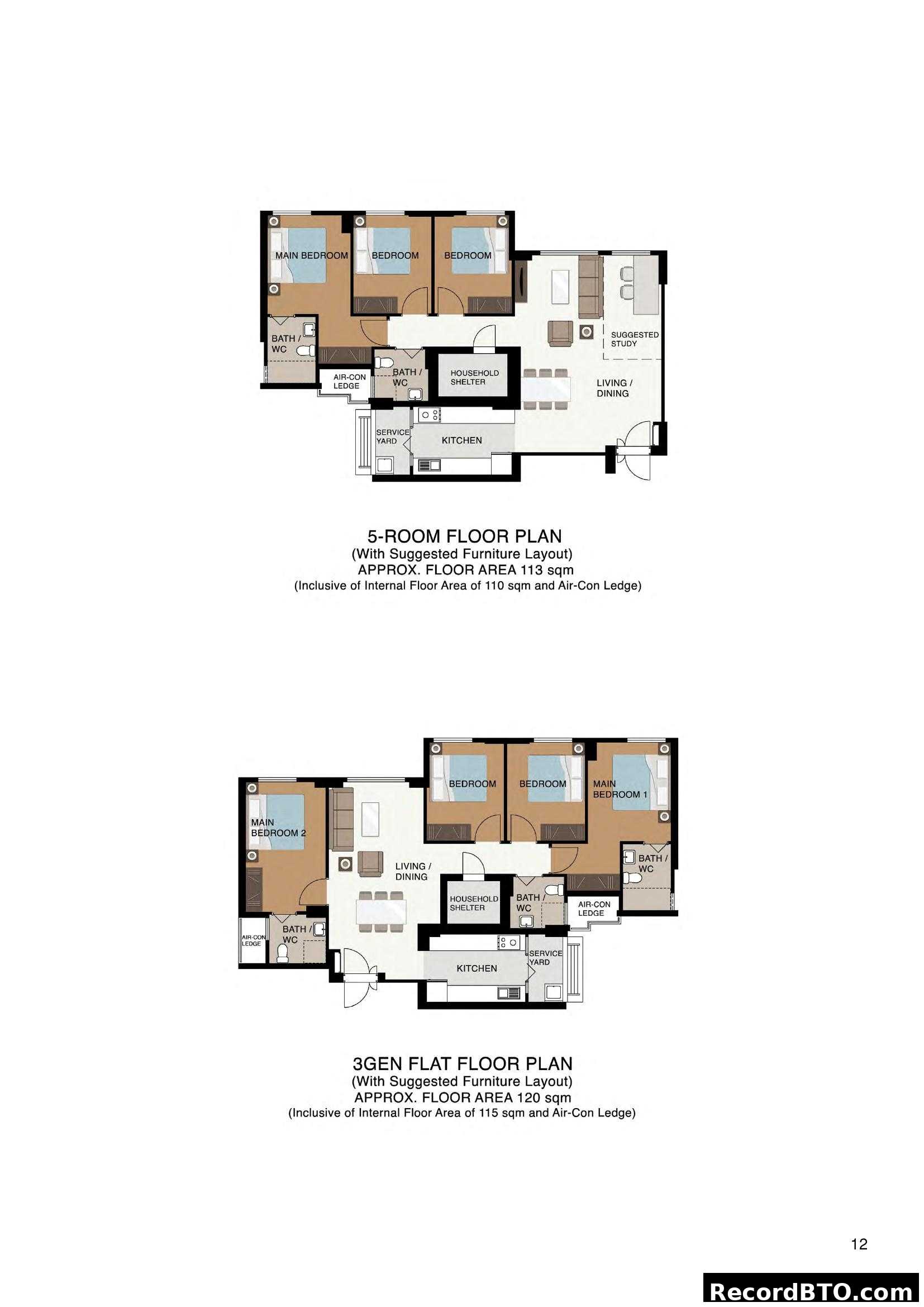 HDB Floor Plans: 5-Room and 3Gen Flat Layouts